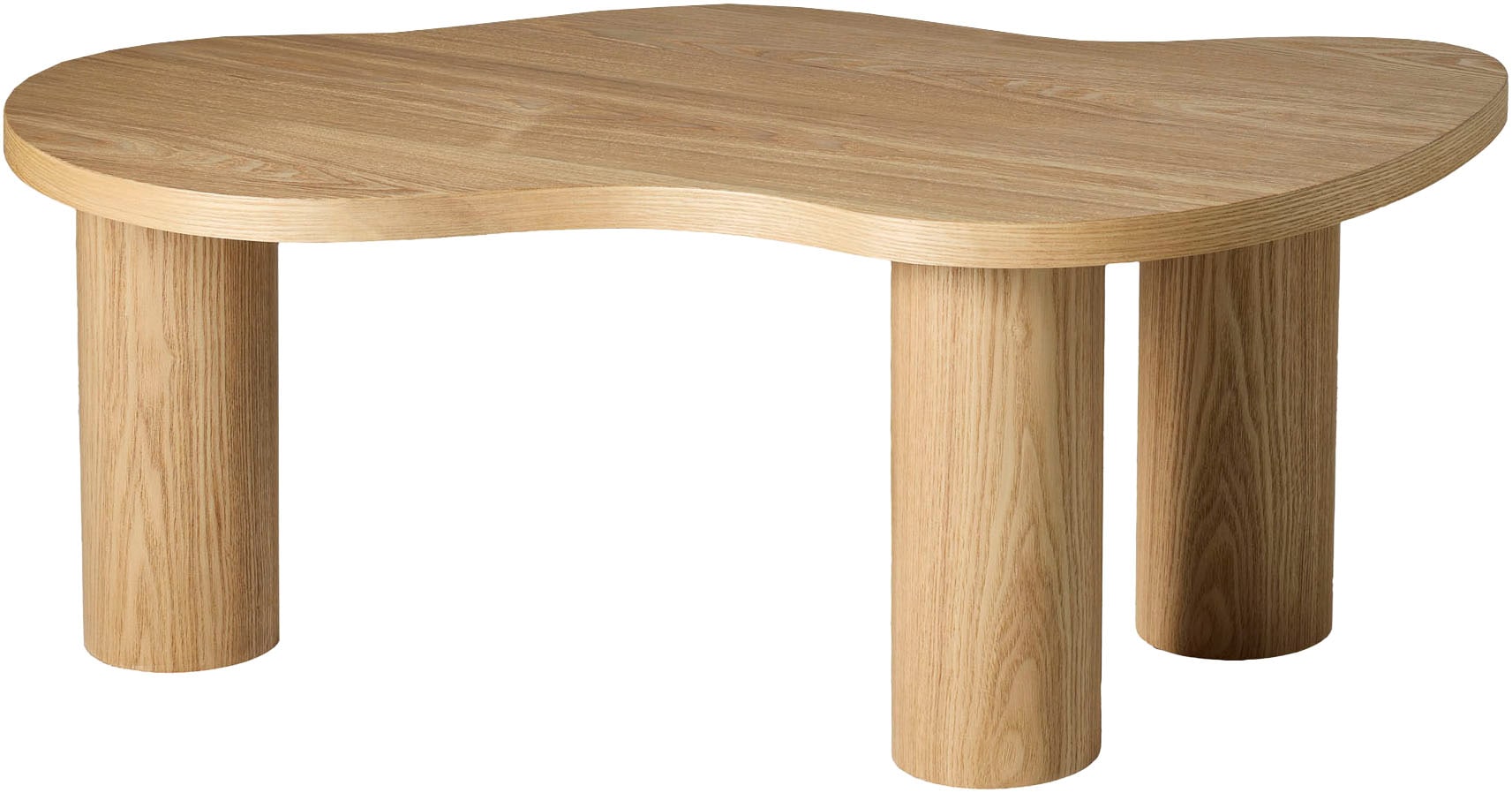 SalesFever Couchtisch »Vion 90x51 cm zeitloses Design mit Echtholzfurnier« Markante organische Form mit skulpturalem Charakter