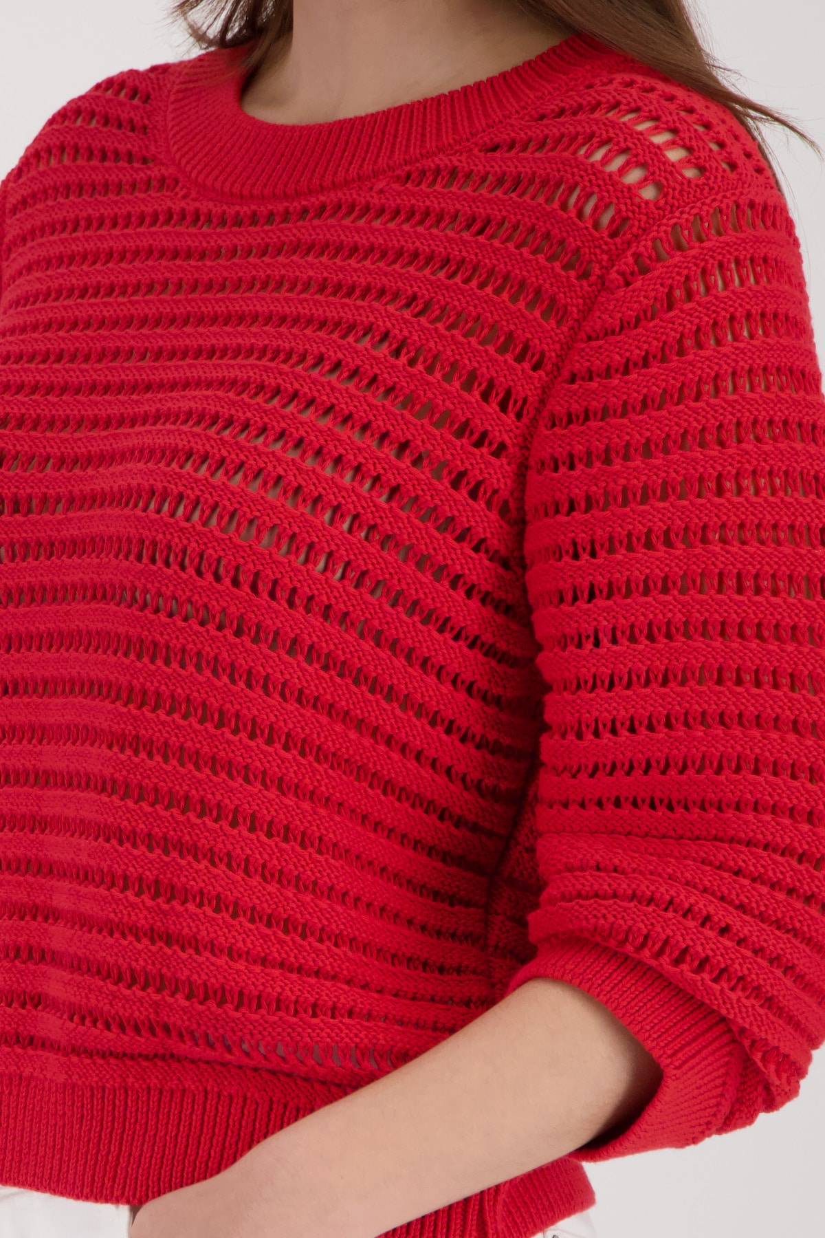 Monari Pull ajouré »Pullover Basic  Ajour« Regular fit mit Ajour-Strick