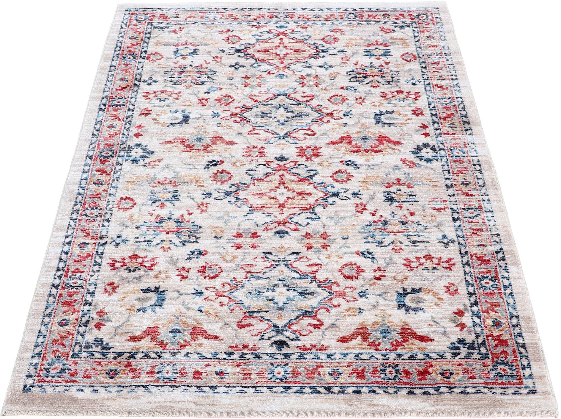 carpetfine Teppich »Phoenix« rechteckig 6 mm Höhe Vintage Orient Look, mit Fransen, Wohnzimmer