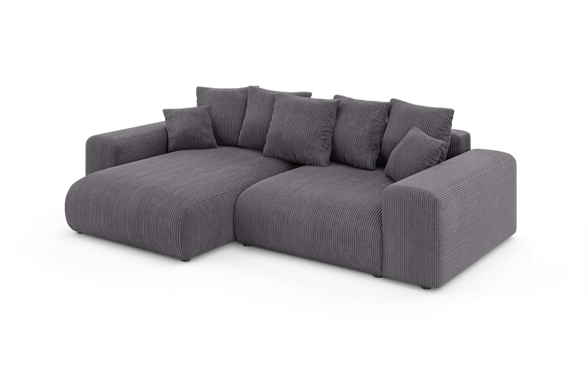 Home affaire Ecksofa »LAKESIDE mit Bettfunktion und Bettkasten, B/T/H 257/166/84 cm« L-Form, Recamiere beidseitig montierbar, mit Wellenunterfederung