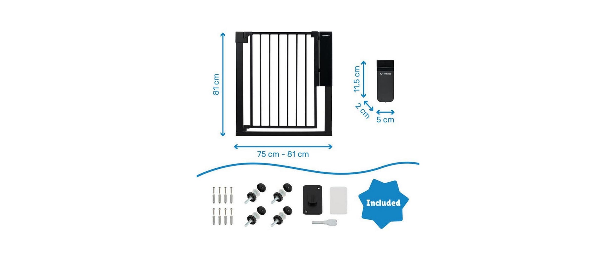 badabulle Türschutzgitter »Safe & Pass Metall 75-81.5 cm«