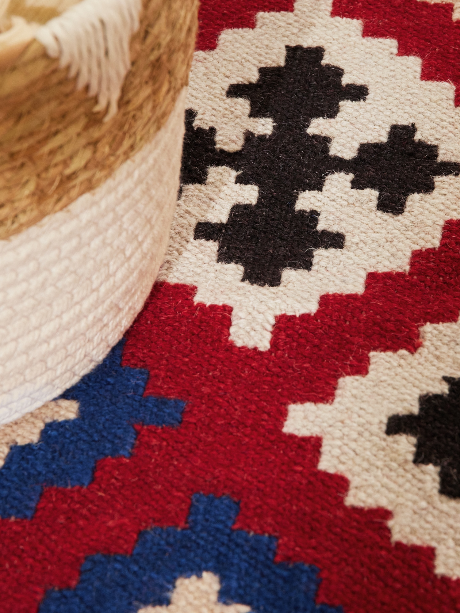 HANSE Home Tapis »Kelim Rami« Rectangulaire 3 mm Höhe Wolle, Baumwolle, Natur, Handgewebt, orientalisch, Boho, traditionell