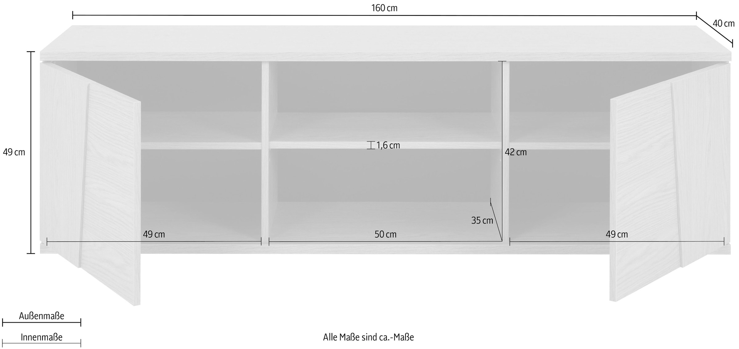 Gami Table basse »SOLENA« Lowboard 2 Türen