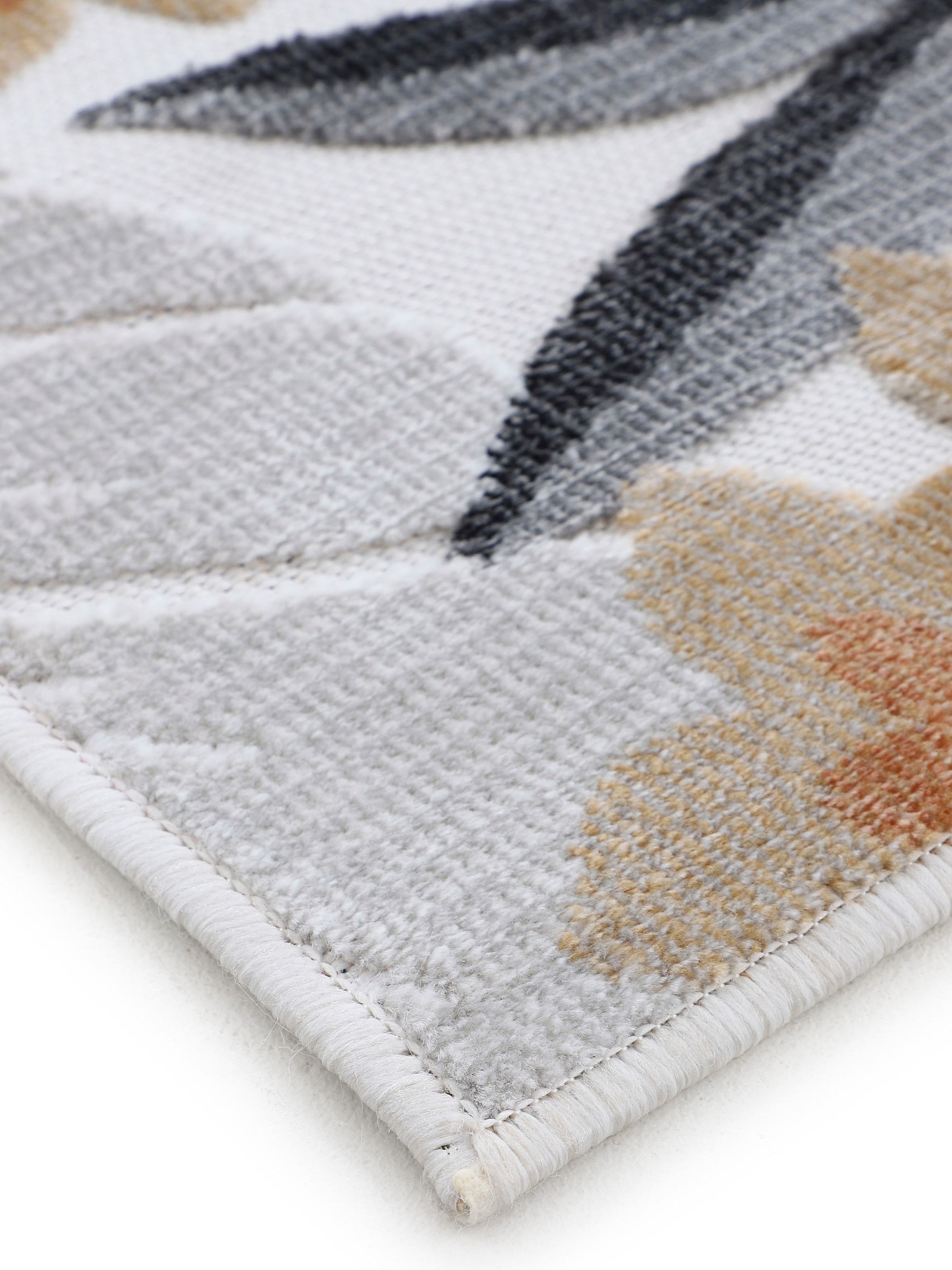 carpetfine Tapis »Deja 102« Rectangulaire 4 mm Höhe robustes Flachgewebe, Floral Palmenblätter, In- und Outdoor, Läufer