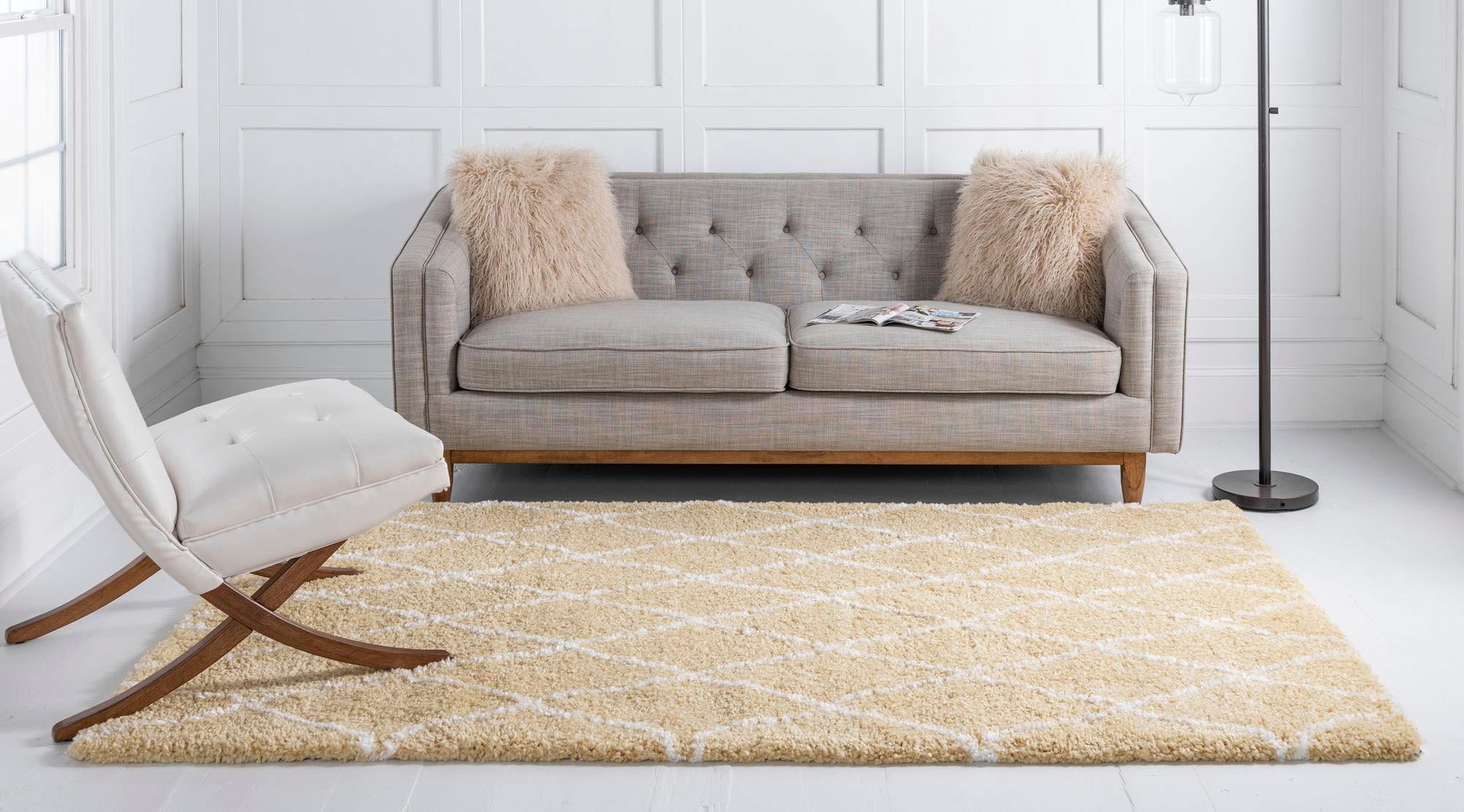 Myflair Möbel & Accessoires Hochflor-Teppich »Temara Shag, LAGERRÄUMUNG« rechteckig 51 mm Höhe gewebt, Rauten Design, weich & kuschelig