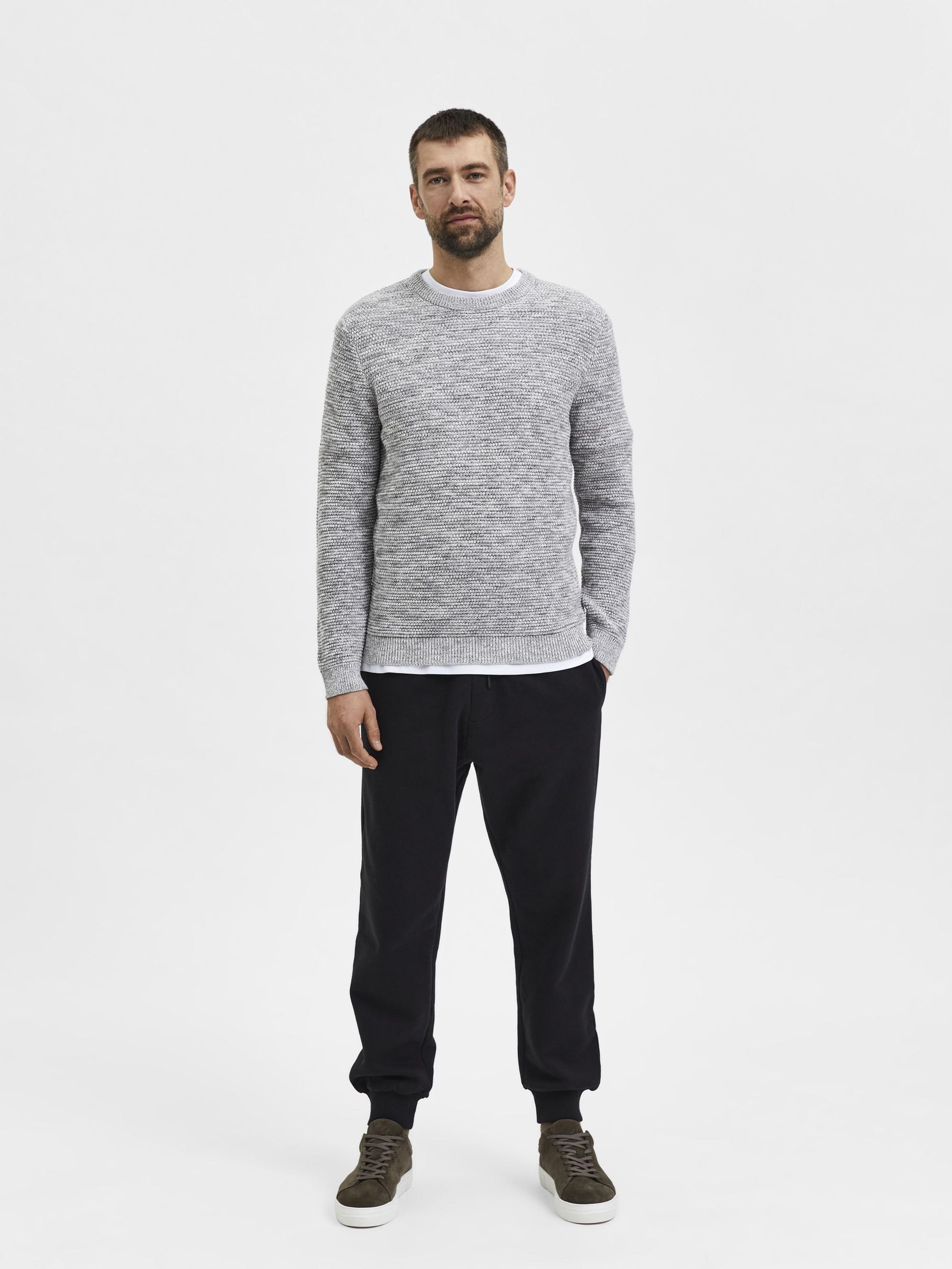 SELECTED Rundhalspullover »SLHVINCE LS KNIT BUBBLE CREW NECK NOOS«