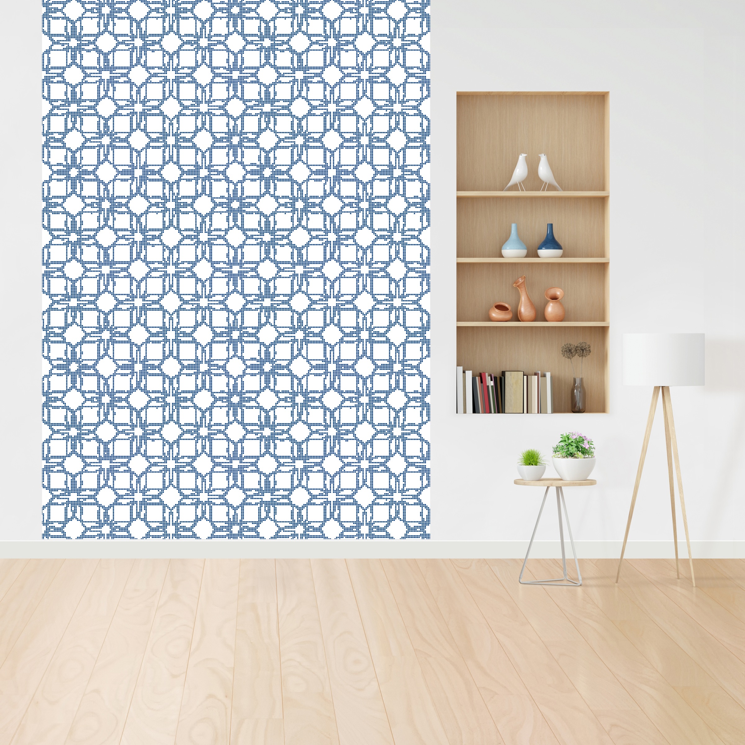 queence Vinyltapete »Muster-Blau« Streifen glatt 90x250cm, selbstklebend, kinderleichte Anbringung, , Sticker