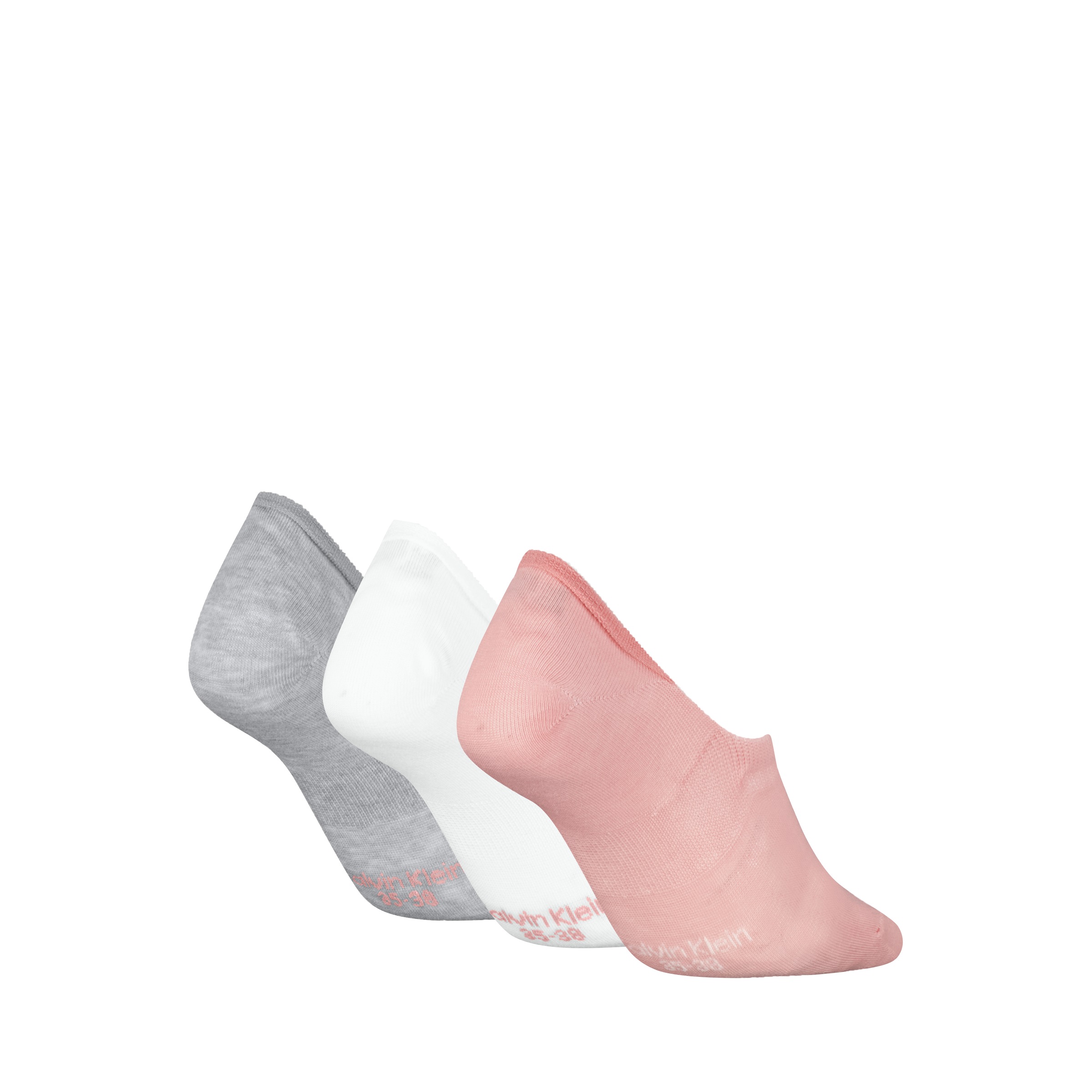 Calvin Klein Chaussons »CK WOMEN FOOTIE MC« 3 Paar,  Antirutsch Noppen im Fersenbereich, Cotton-Mix, elastisch