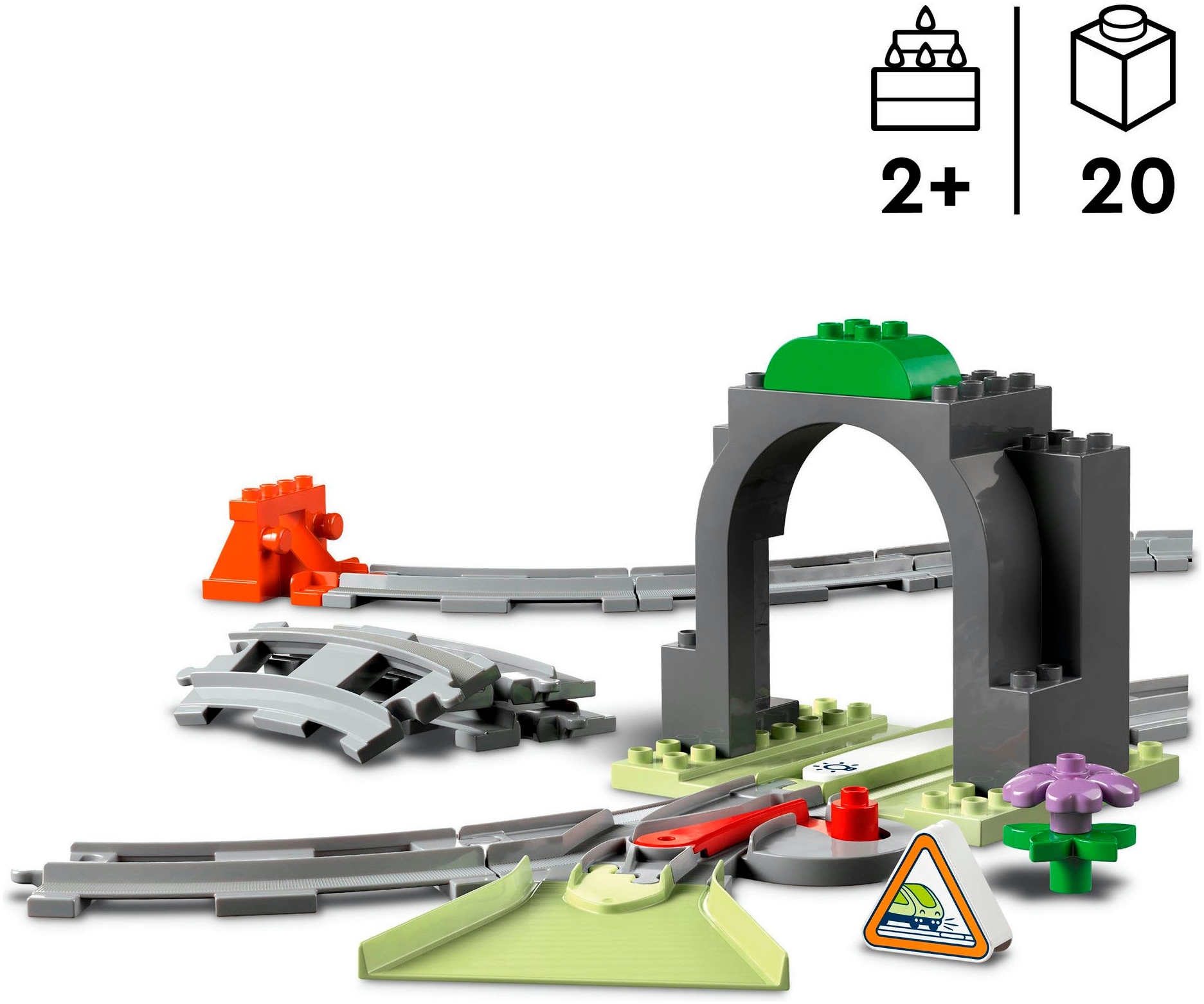 LEGO® Pions de construction »Eisenbahntunnel und Schienen – Erweiterungsset (10425)« LEGO DUPLO Town; Made in Europe