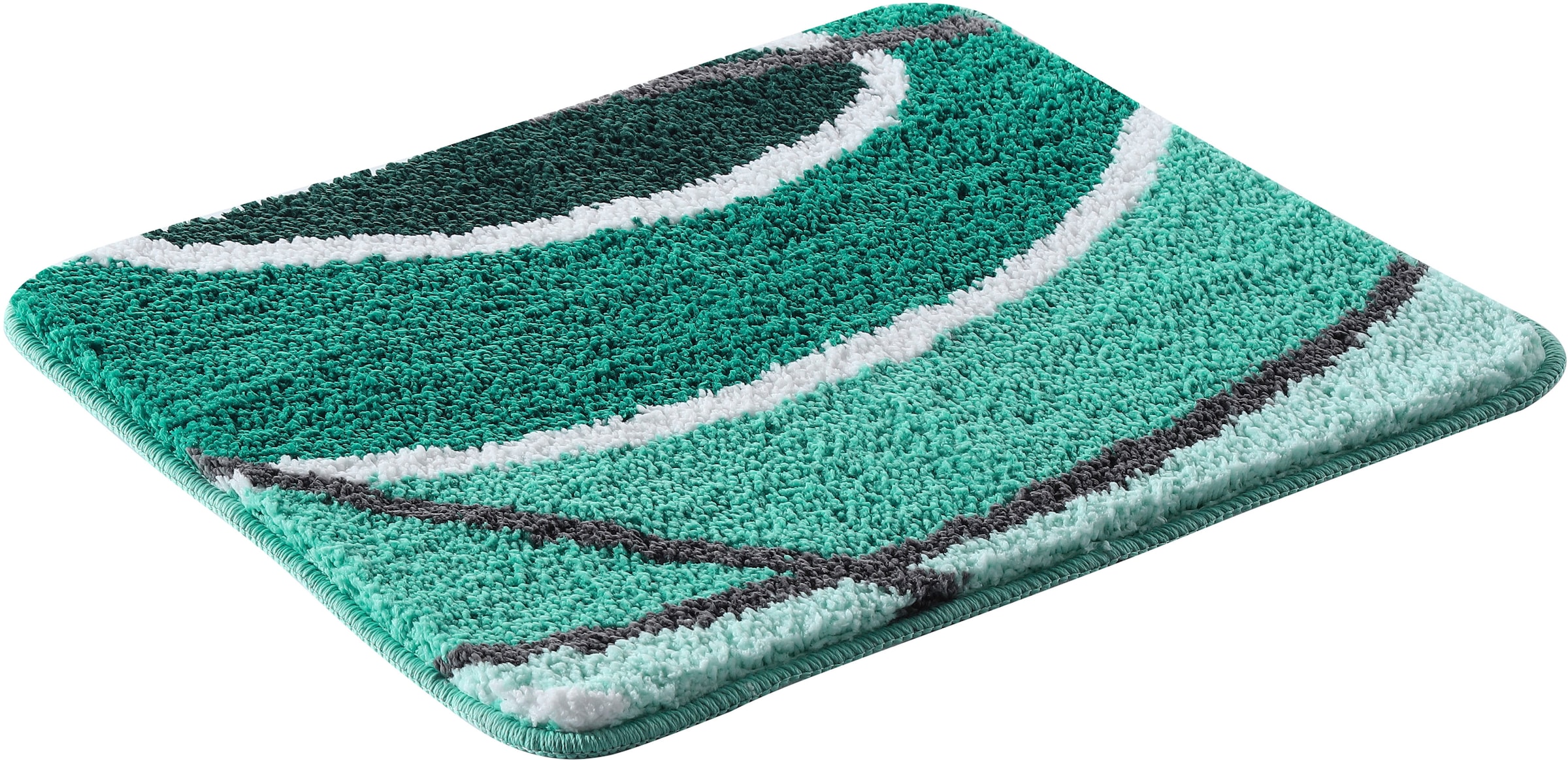 GOODproduct Badematte »Juna mit Muster, Badvorleger, Badezimmer Teppich, Duschvorleger« Höhe 20 mm rutschhemmend beschichtet strapazierfähig besonders weich, Design, Badematten, Badteppich