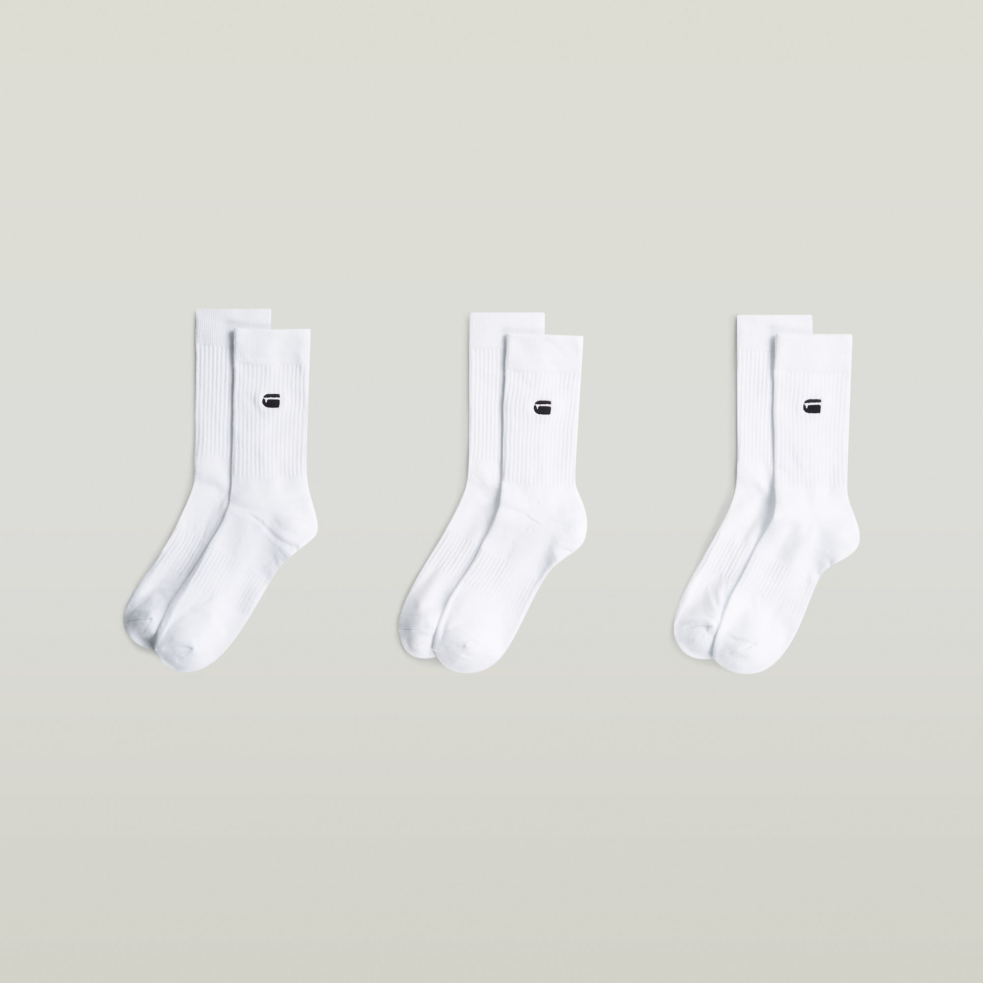 G-STAR Socken »CLAY, 3 PACK SPORTS SOCKS« Packung, 3 Paar tlg. unifarben, mit Labelstickerei