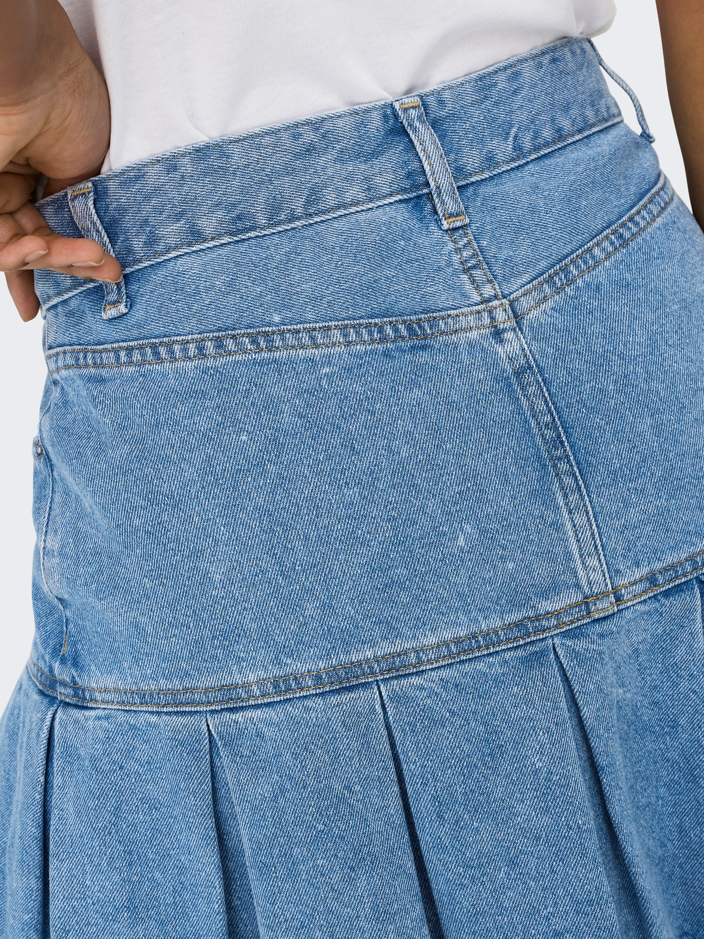 ONLY Jeansrock »ONLEMERSON REG PLEATED DNM SKIRT TAI« Baumwolle, Regular Waist