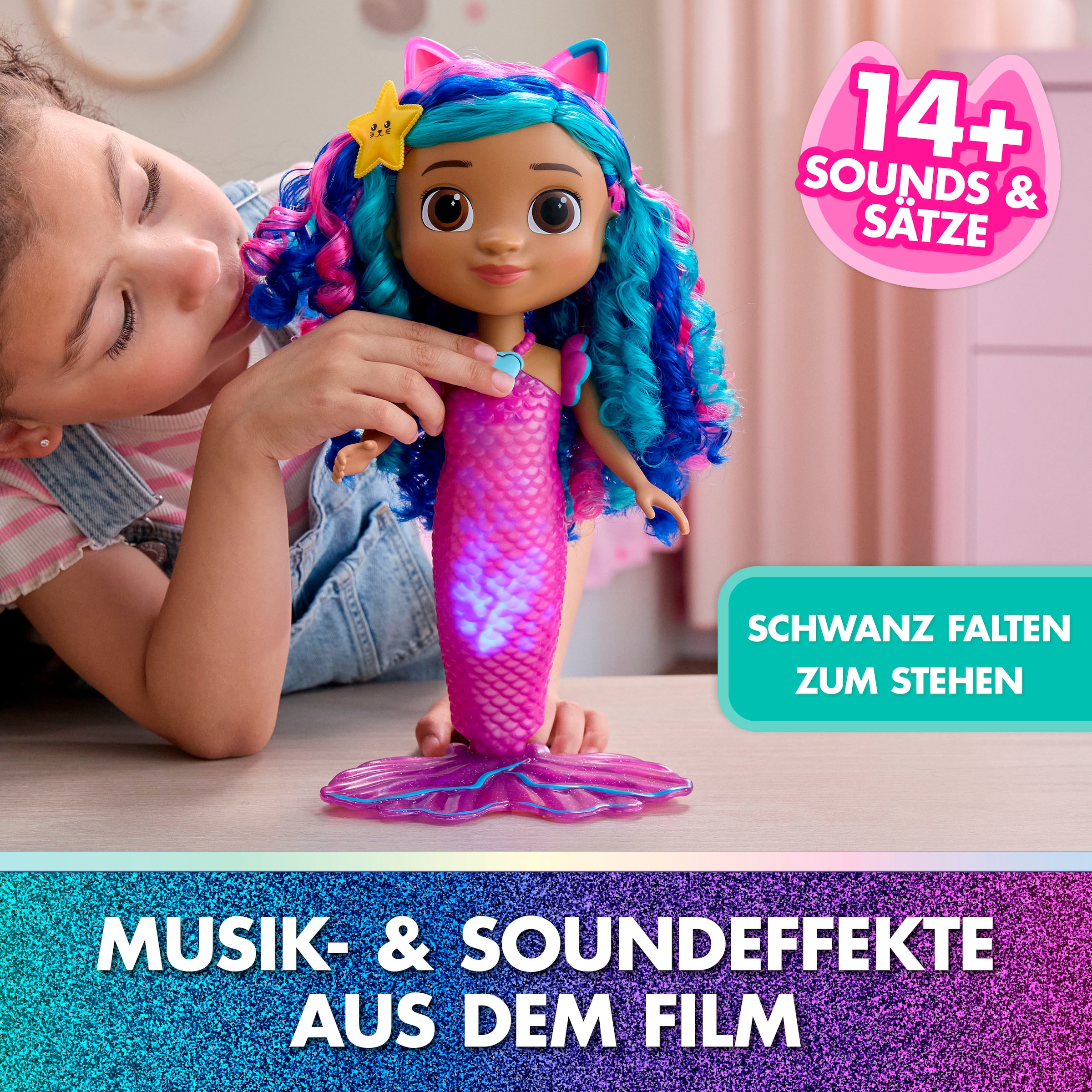 Spin Master Poupée sirène »Gabby’s Dollhouse: Der Film – Sing & Shine Meerjungfrau Gabby« mit Licht und Sound
