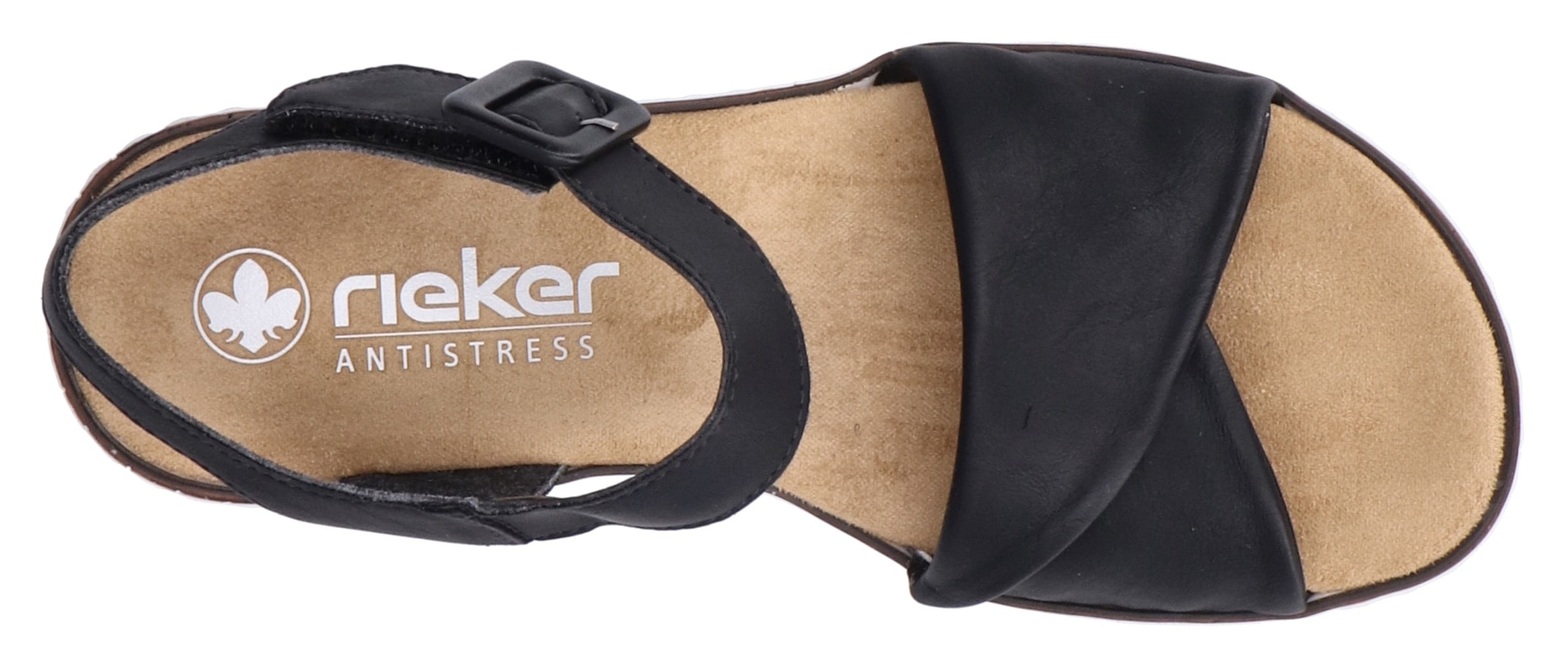 Rieker Sandalette  Keilsandale, Sommerschuh, Urlaubsschuh mit Klettriemchen