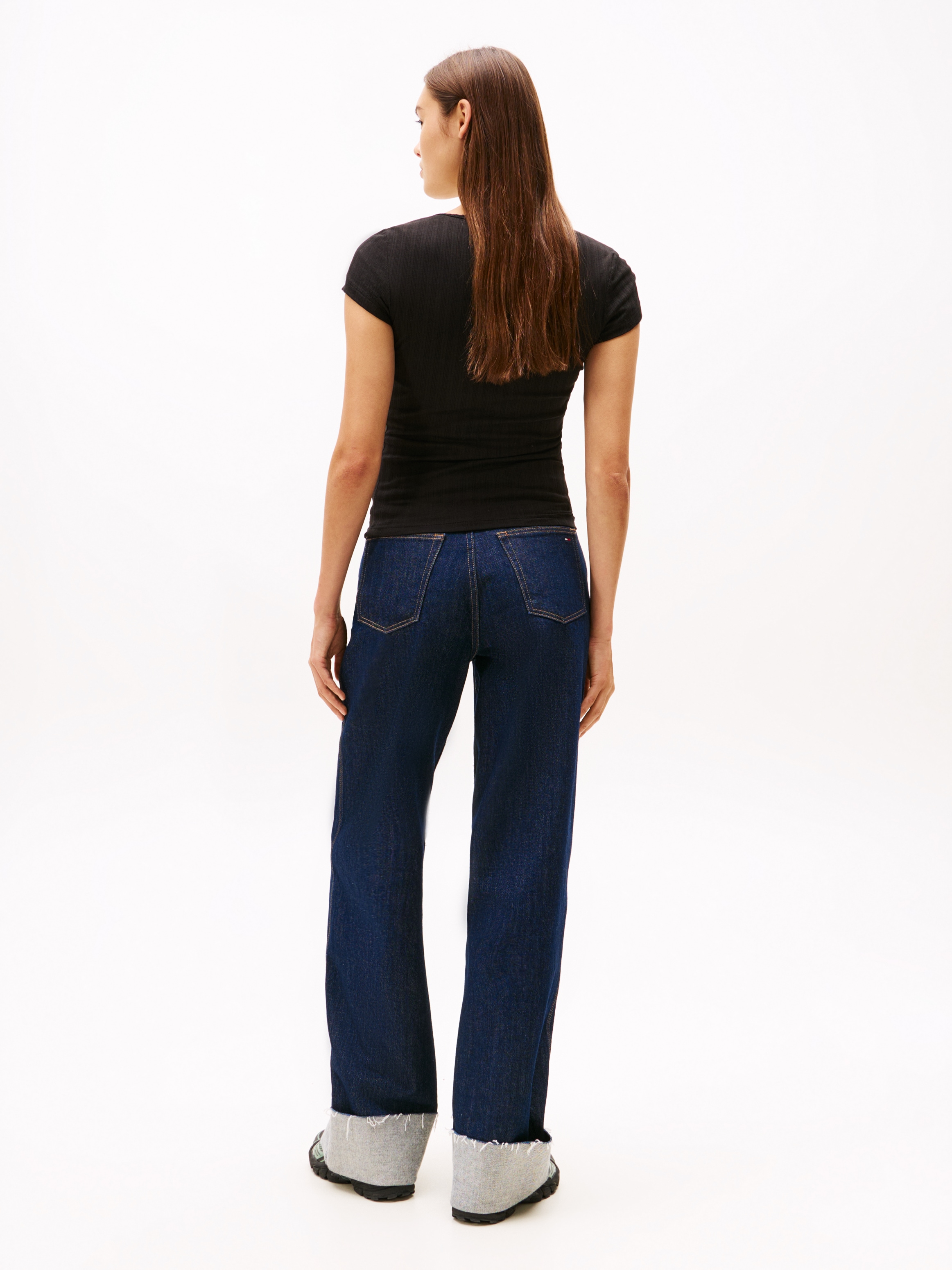 Tommy Jeans T-shirt à manches courtes »TJW SLIM IRREGULAR RIB SS« in gerippter Struktur