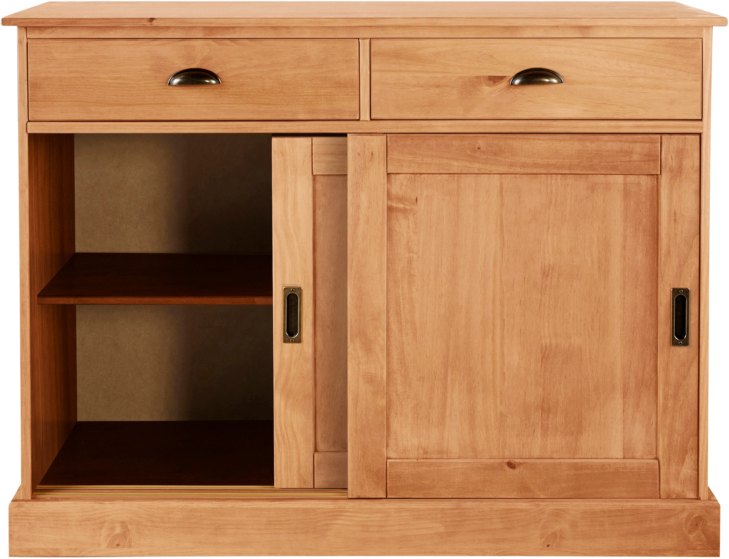 GOODproduct Sideboard »Schröder« Kommode, 2 Schiebetüren, 2 Schubkasten, aus massivem Kiefernholz
