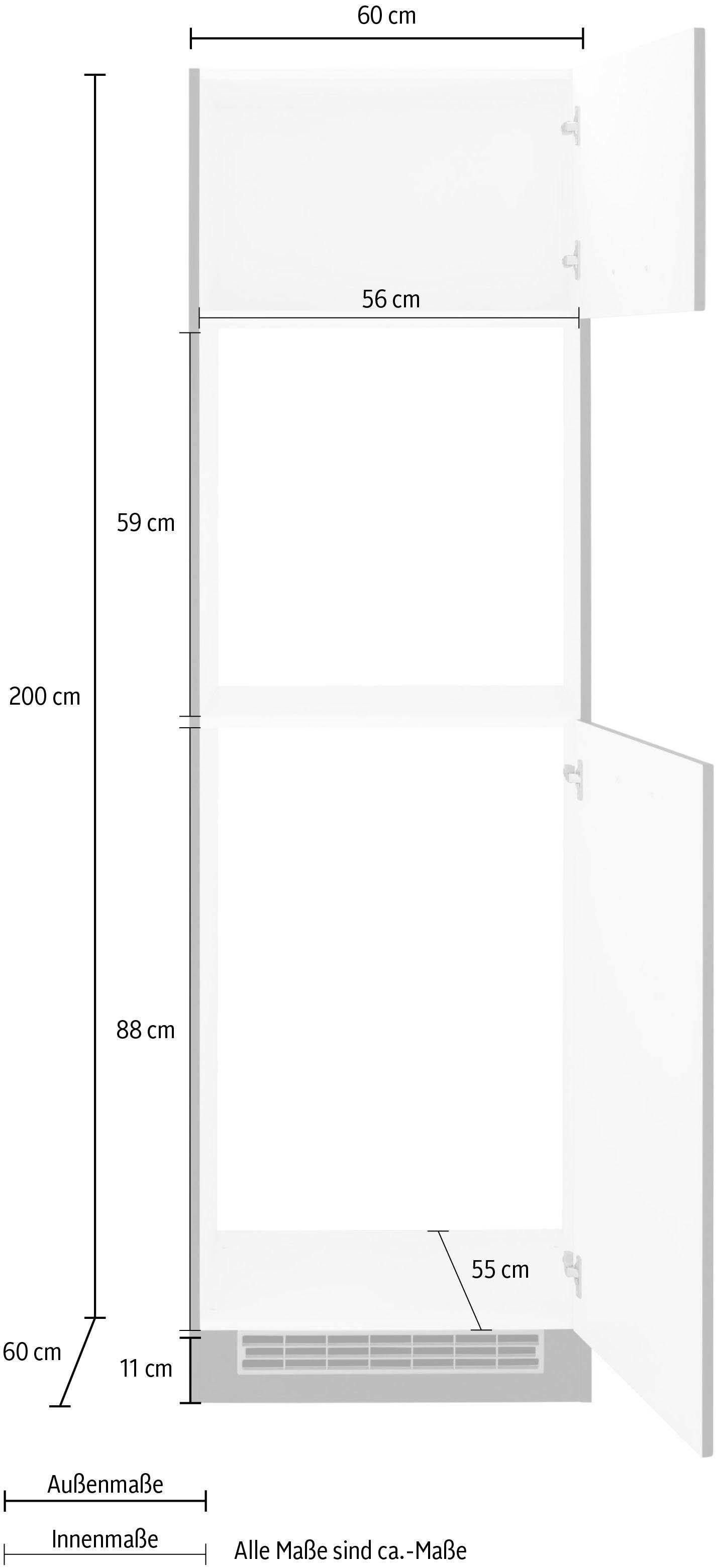 KOCHSTATION Four/réfrigérateur encastrable »KS-Kehl« pour réfrigérateur encastrable, hauteur niche 88cm