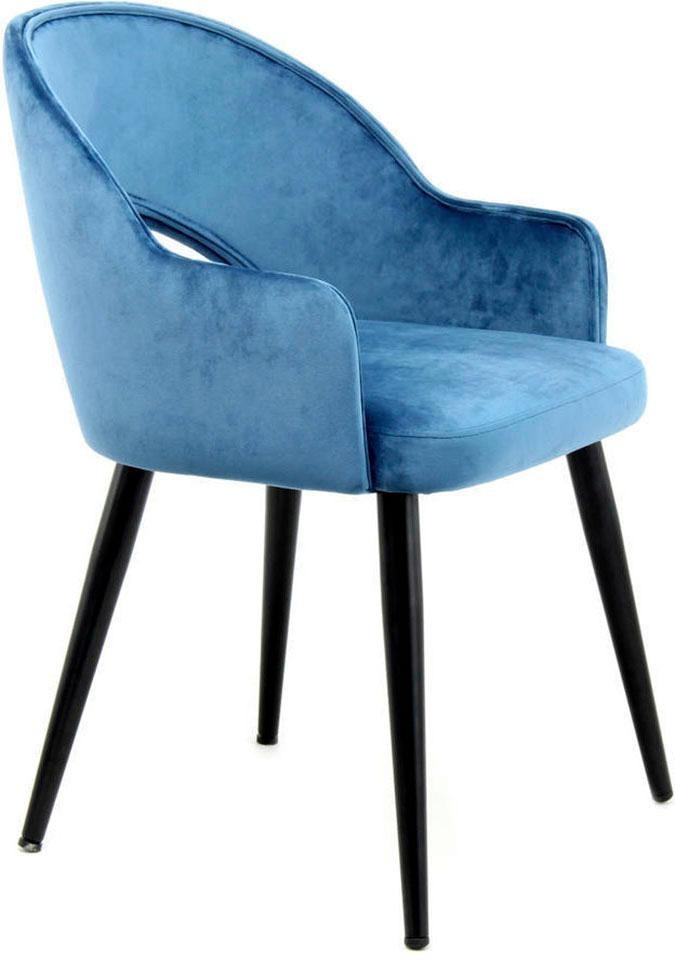 Kayoom Chaise »Joris 110 2er-Set , einfarbiges Design,mit Retro-Charakter« (Set) 2 cuismit Armlehne, bequem, Halbmond-Öffnung in der Rückenlehne