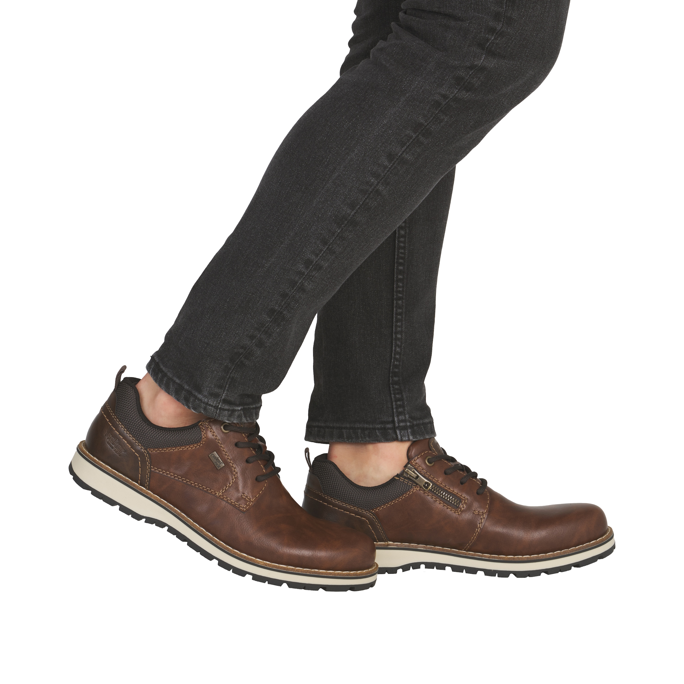Rieker Chaussure à lacets  derby business, chaussure basse, sneaker casual avec fermeture éclair intérieure