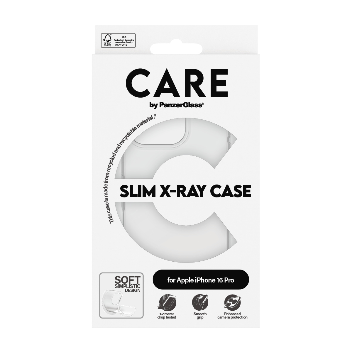 CARE by PanzerGlass Handyhülle »Case Fashion X-Ray Soft Basic Apple iPhone 16 Pro« Backcover, Schutzhülle, Handyschutzhülle, Case, Schutzcase, stossfest