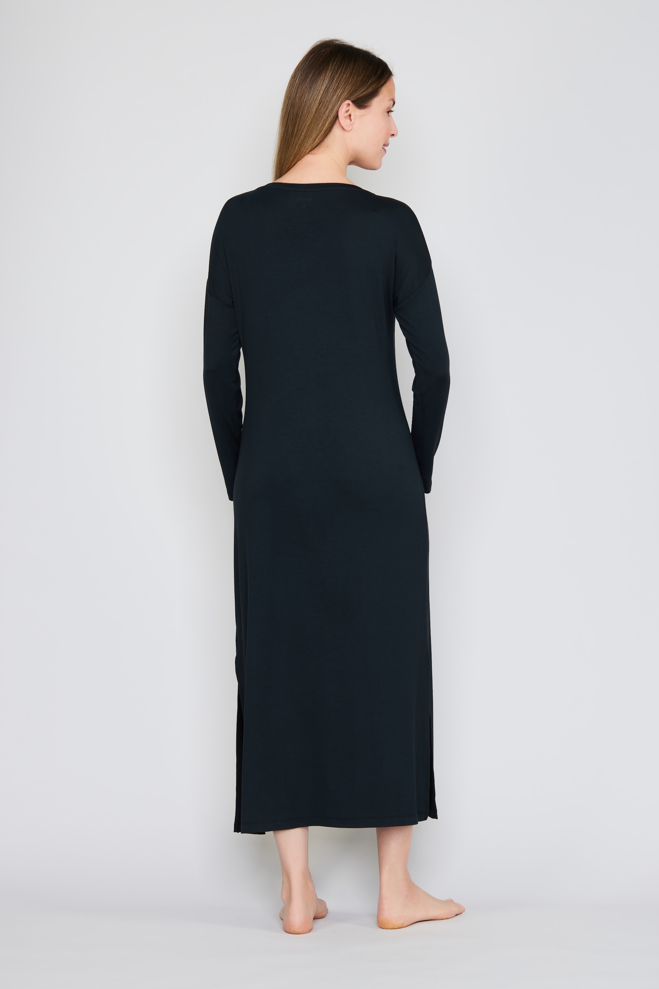 JOOP! Nachthemd »Luxe« Langarm, Cornflower-Logo mit Glitzersteinen, bequem