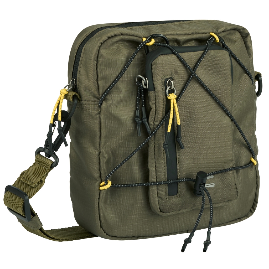 camel active Umhängetasche »Shores« Ultraleicht mit sportiver Schnürung abnehmbare Pouch & Reflektdetails