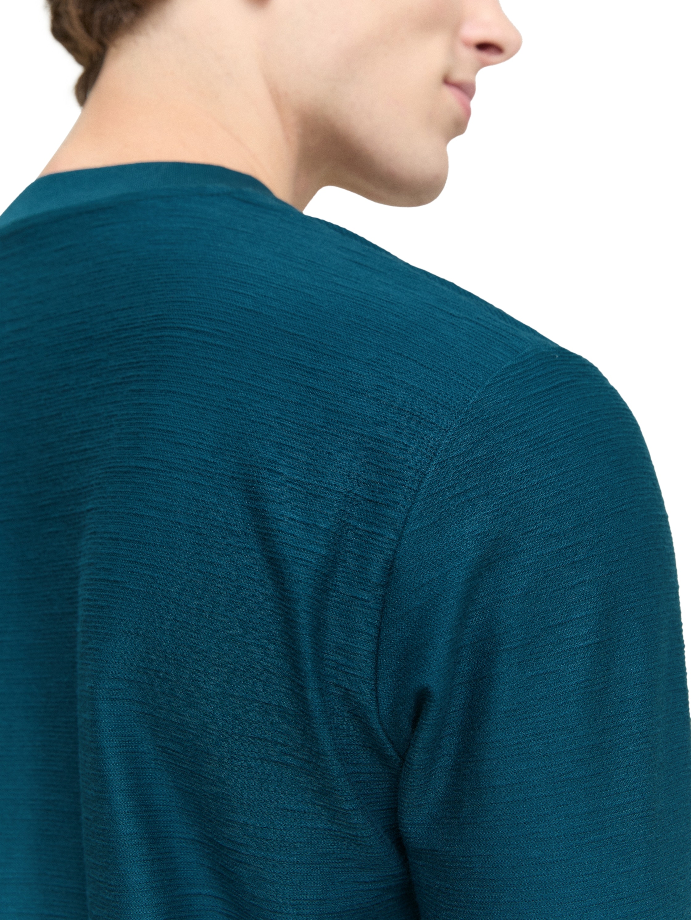 TOM TAILOR Denim T-shirt à manches longues mit Knopfleiste