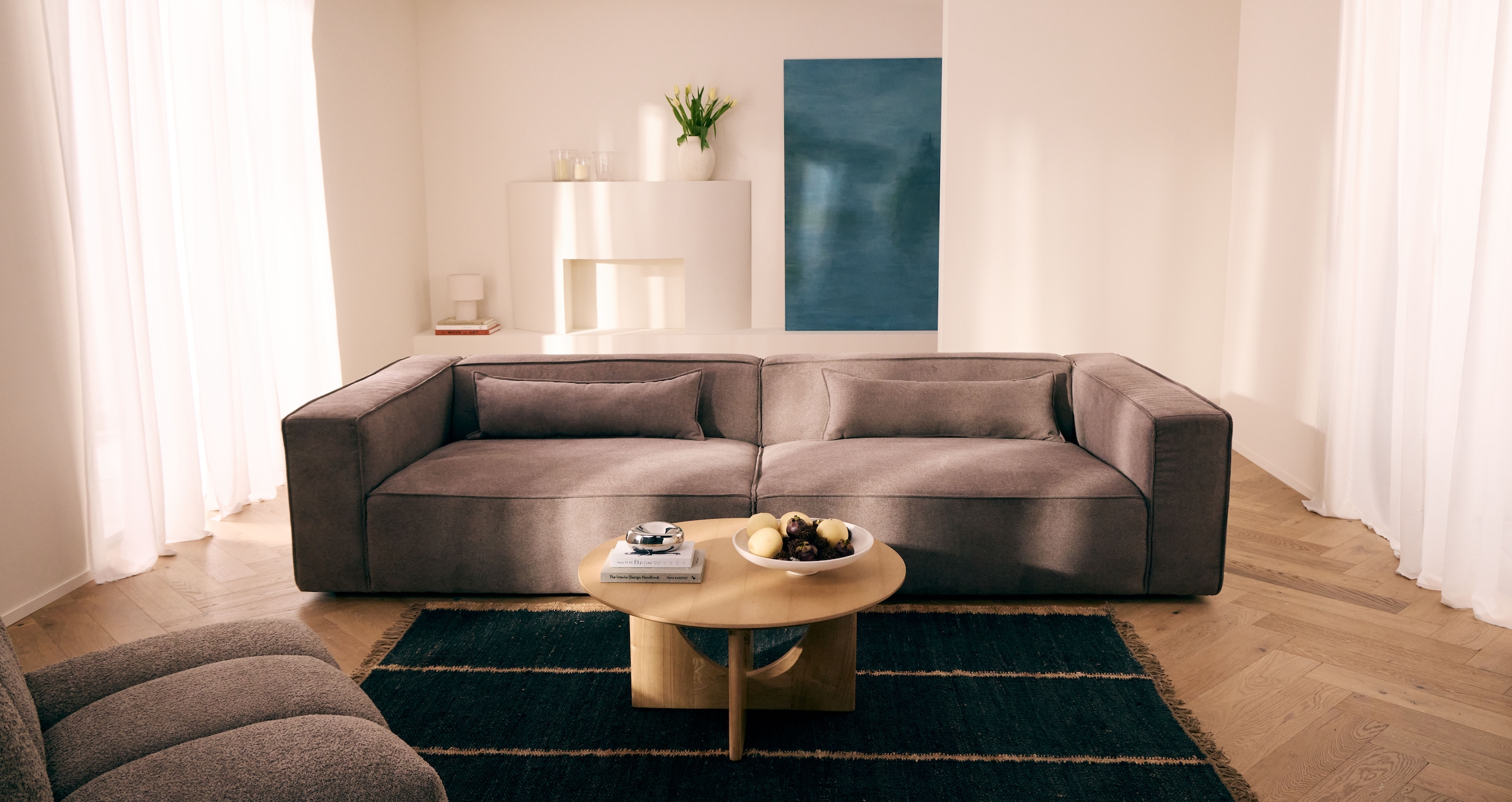 LeGer Home by Lena Gercke Couchtisch »Zirella« 1 Stk. tlg. massives Eschenholz, markantes Kreuzfuss-Design, Breite 85 cm
