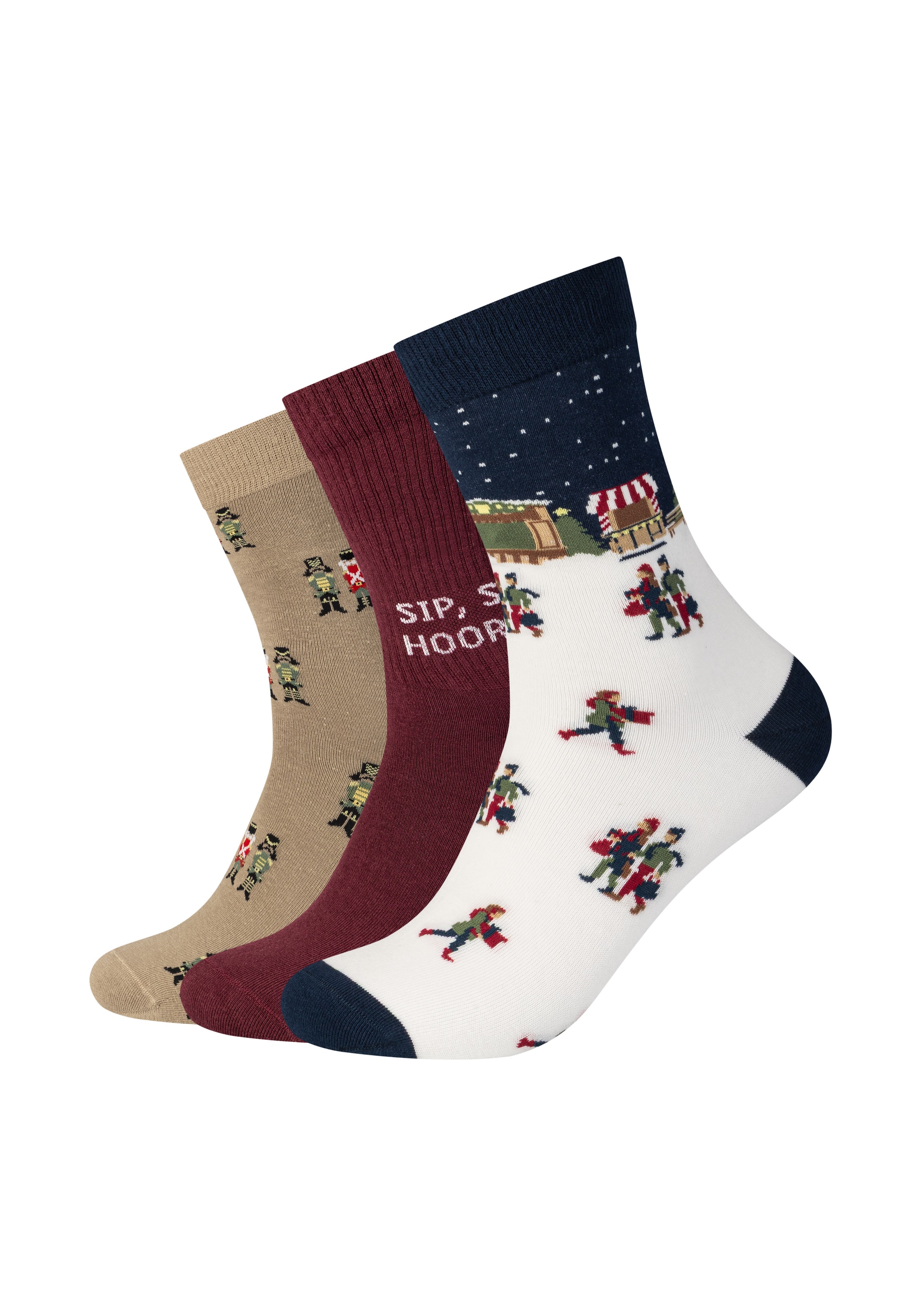 Flip Sox Chaussettes 3 paires,  aus gekämmter Baumwolle, mit feinem Maschenbild