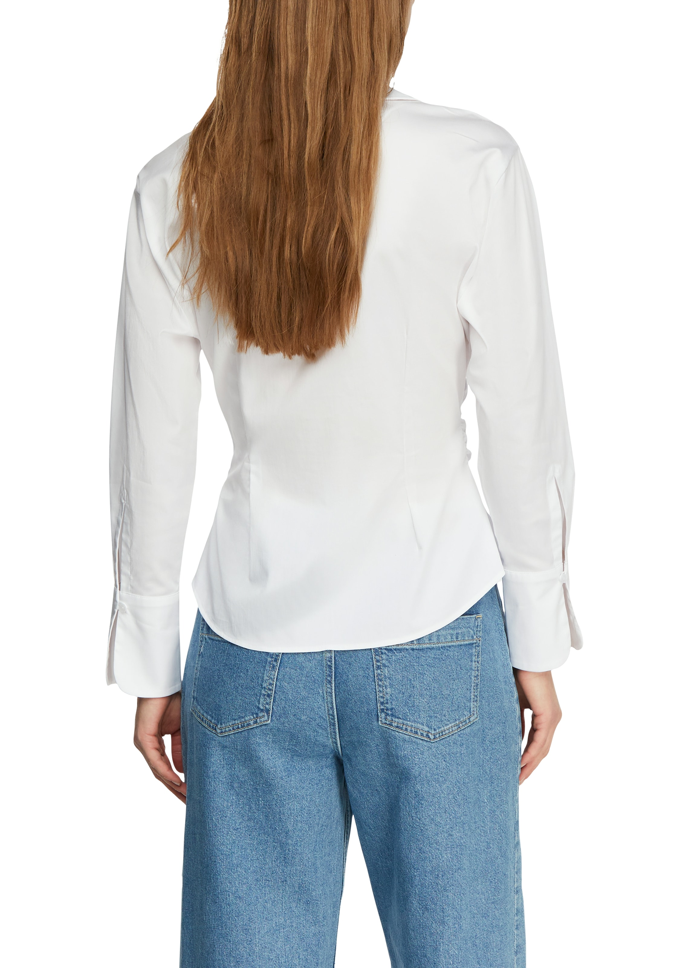 Comma Blouse à manches longues mit seitlichem Verschluss und V-Ausschnitt