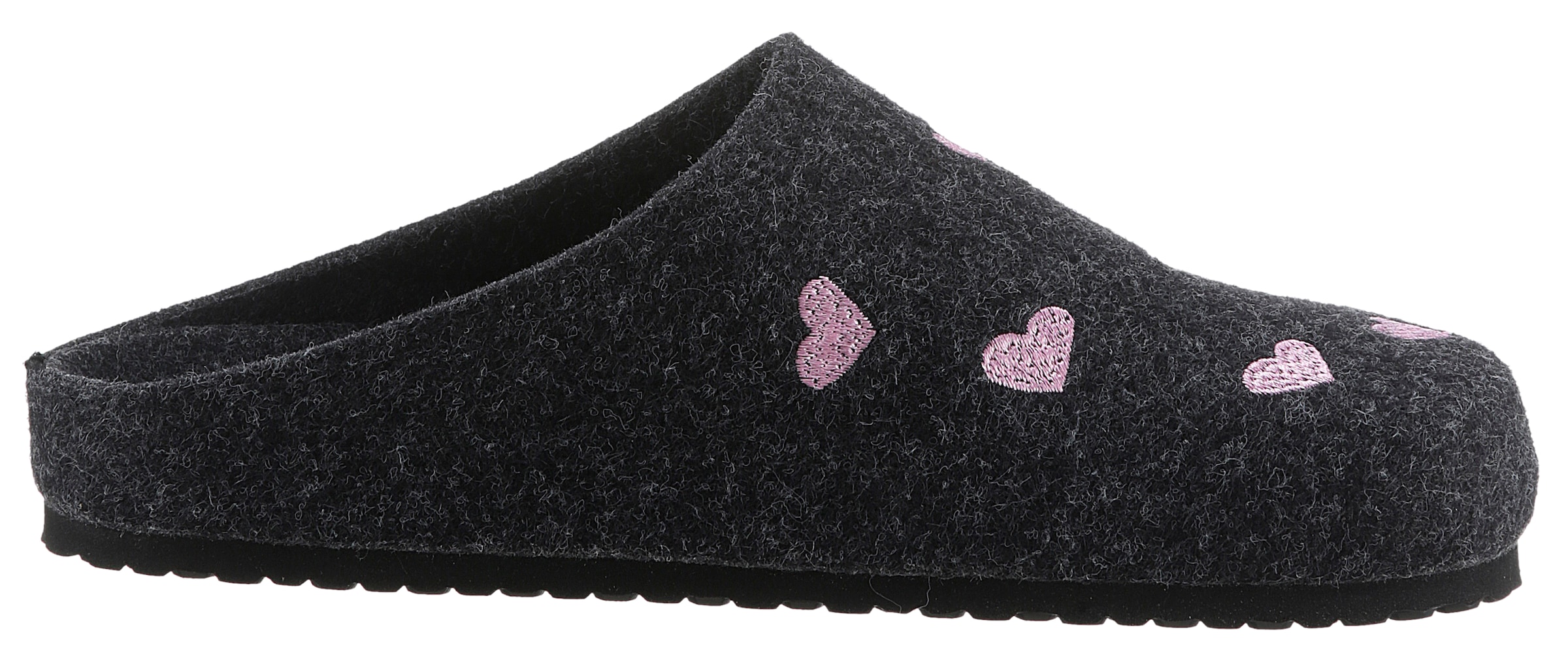 Aniston SHOES Clog  Hausschuh, Homeslipper mit Herzchen-Stickerei