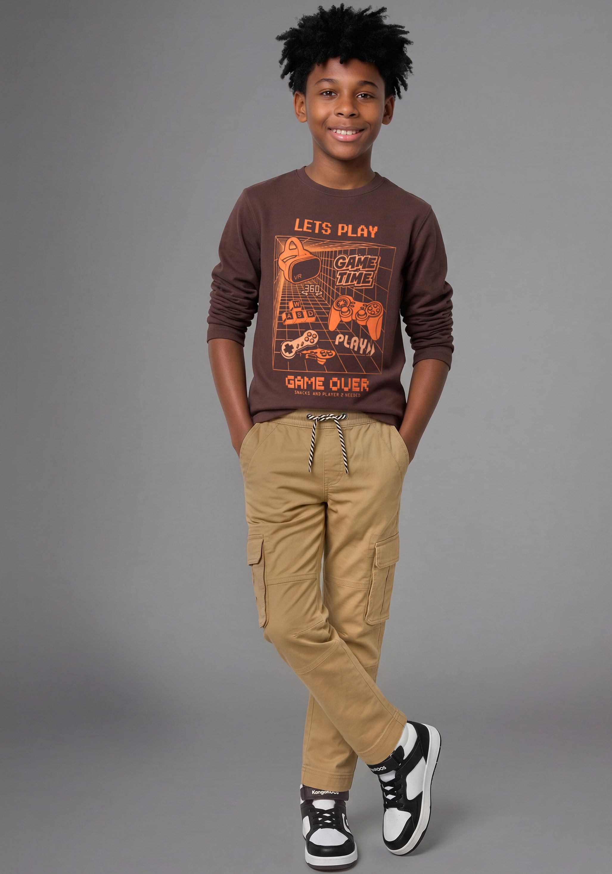 KIDSWORLD T-shirt à manches longues »Gamer-Shirt« manches longues, style basique, pour tous les jours et loisirs,