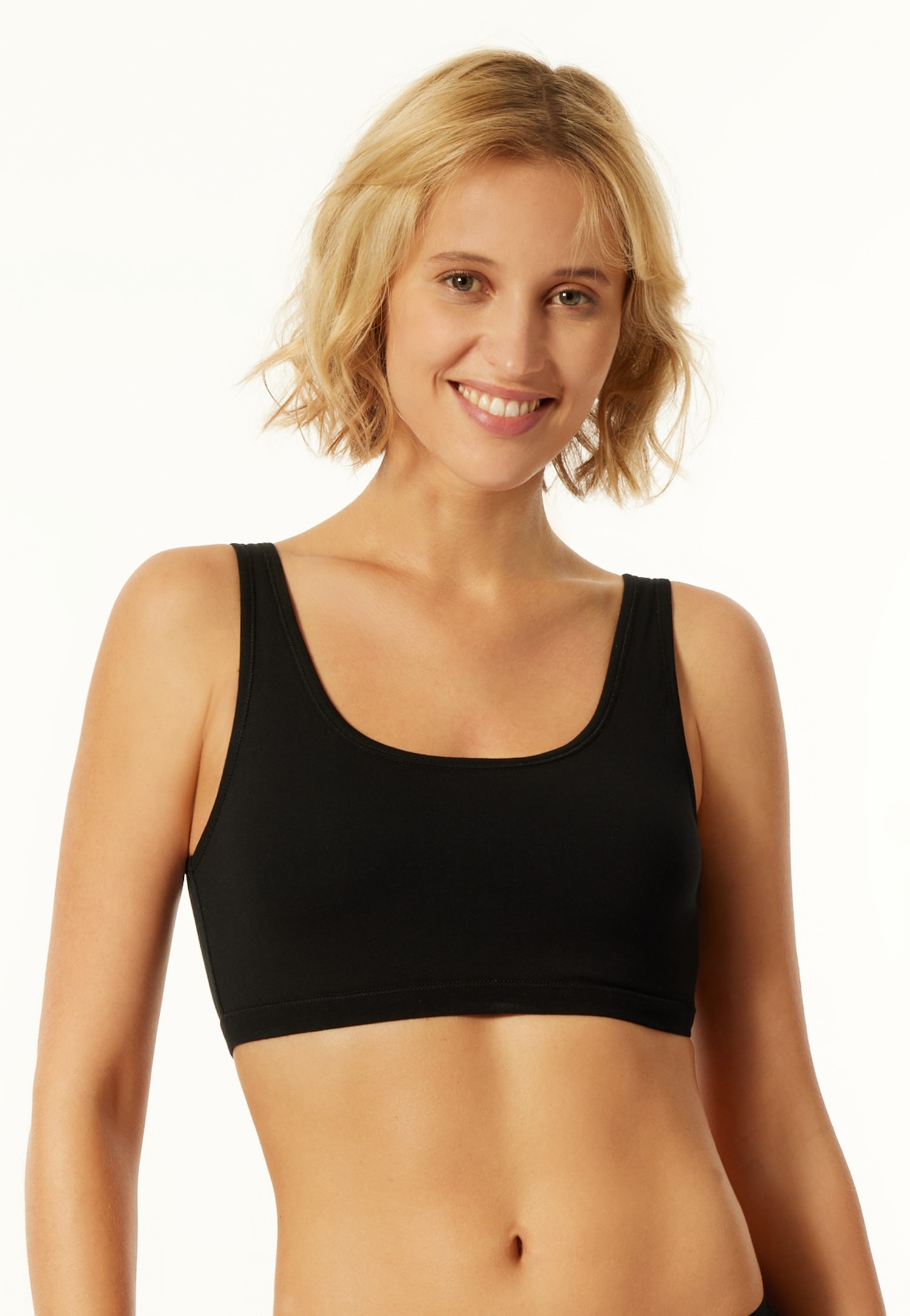 uncover by SCHIESSER Bustier »Uncover Cotton« 2er Pack,  breite Träger, Cotton-Mix, elastisch, soft