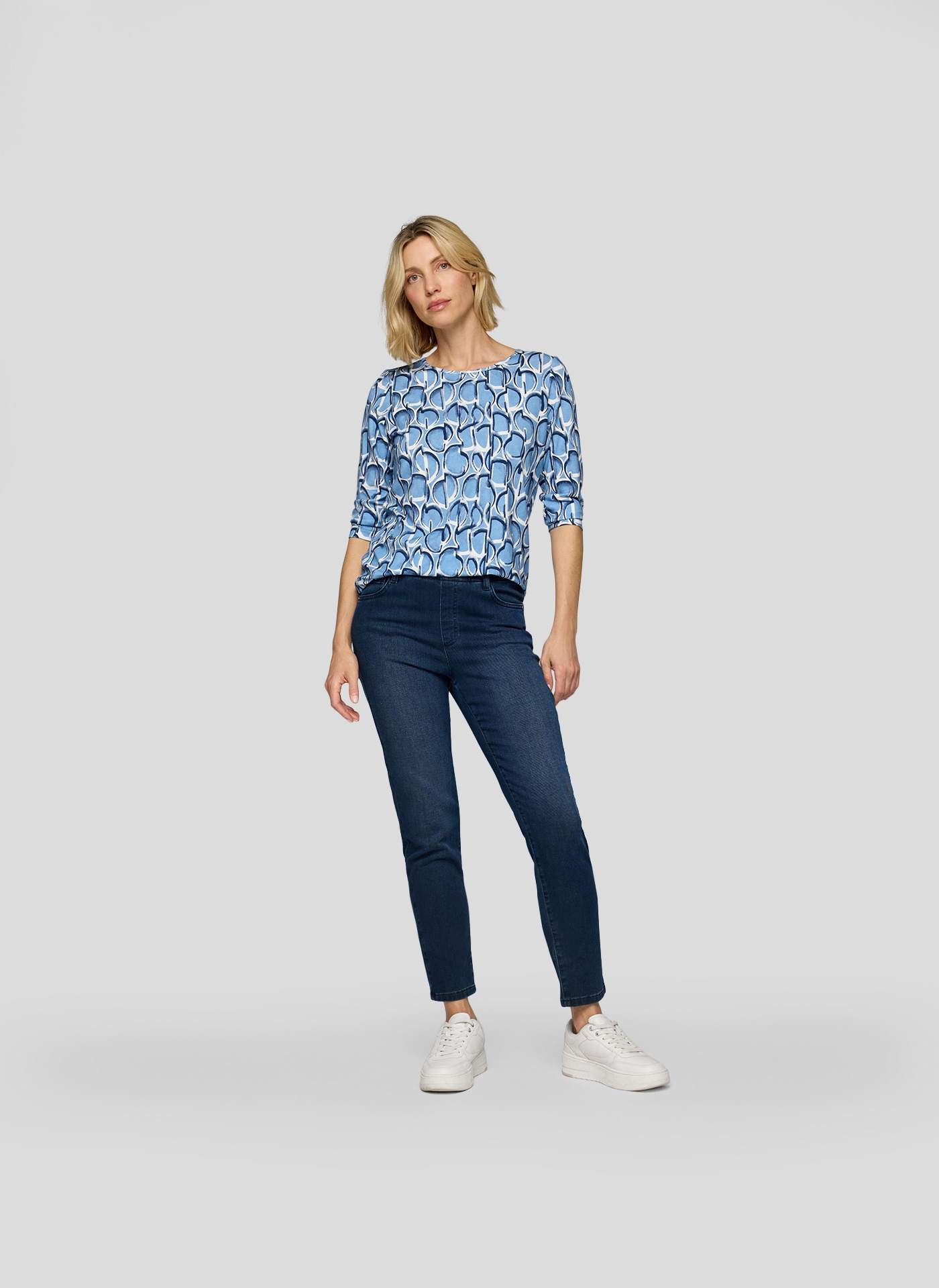 Rabe 3/4-Arm-Shirt mit grafischem Muster
