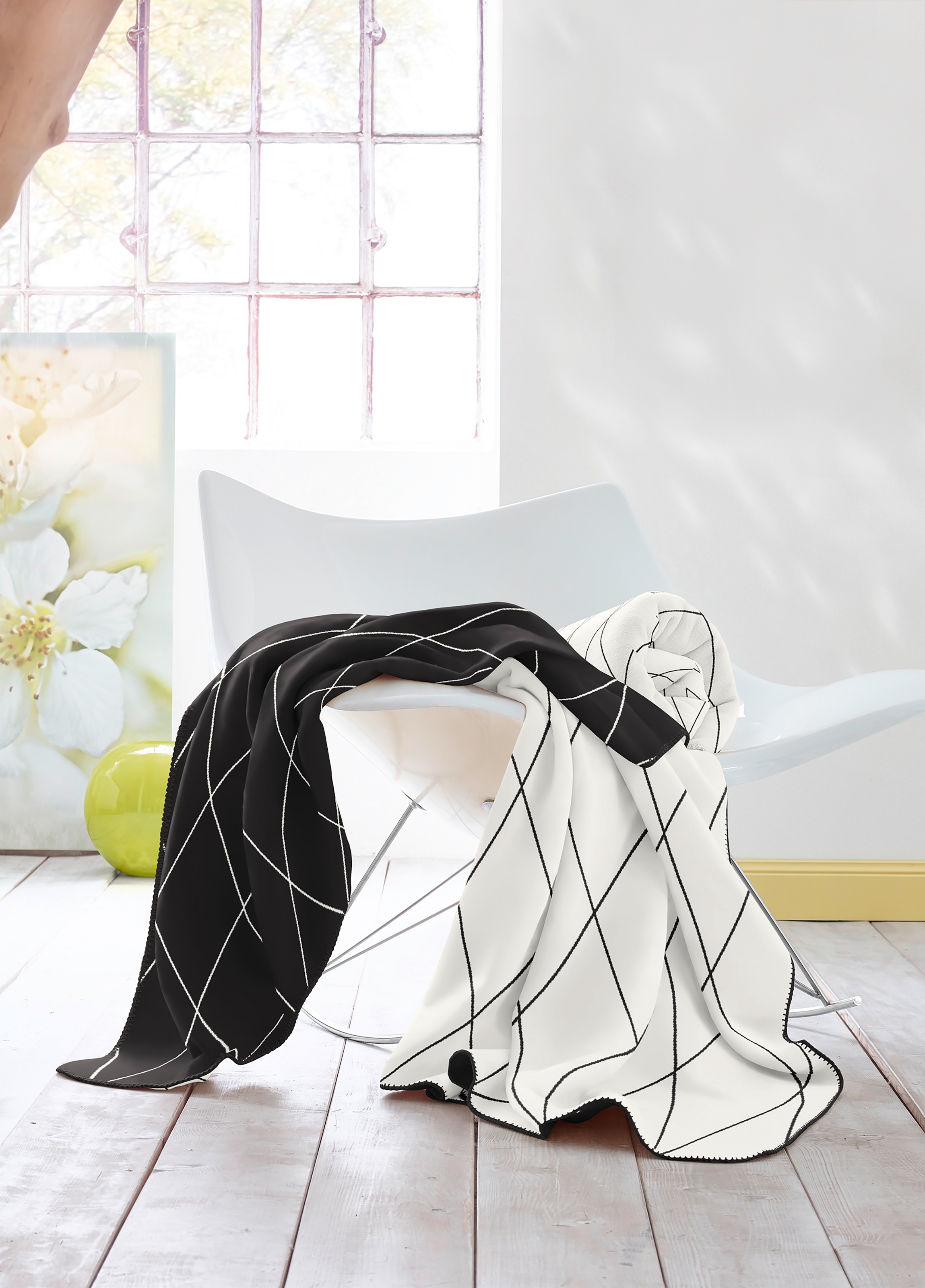 andas Couverture d'intérieur »Andas« Wendewohndecke mit modernem Zierstich