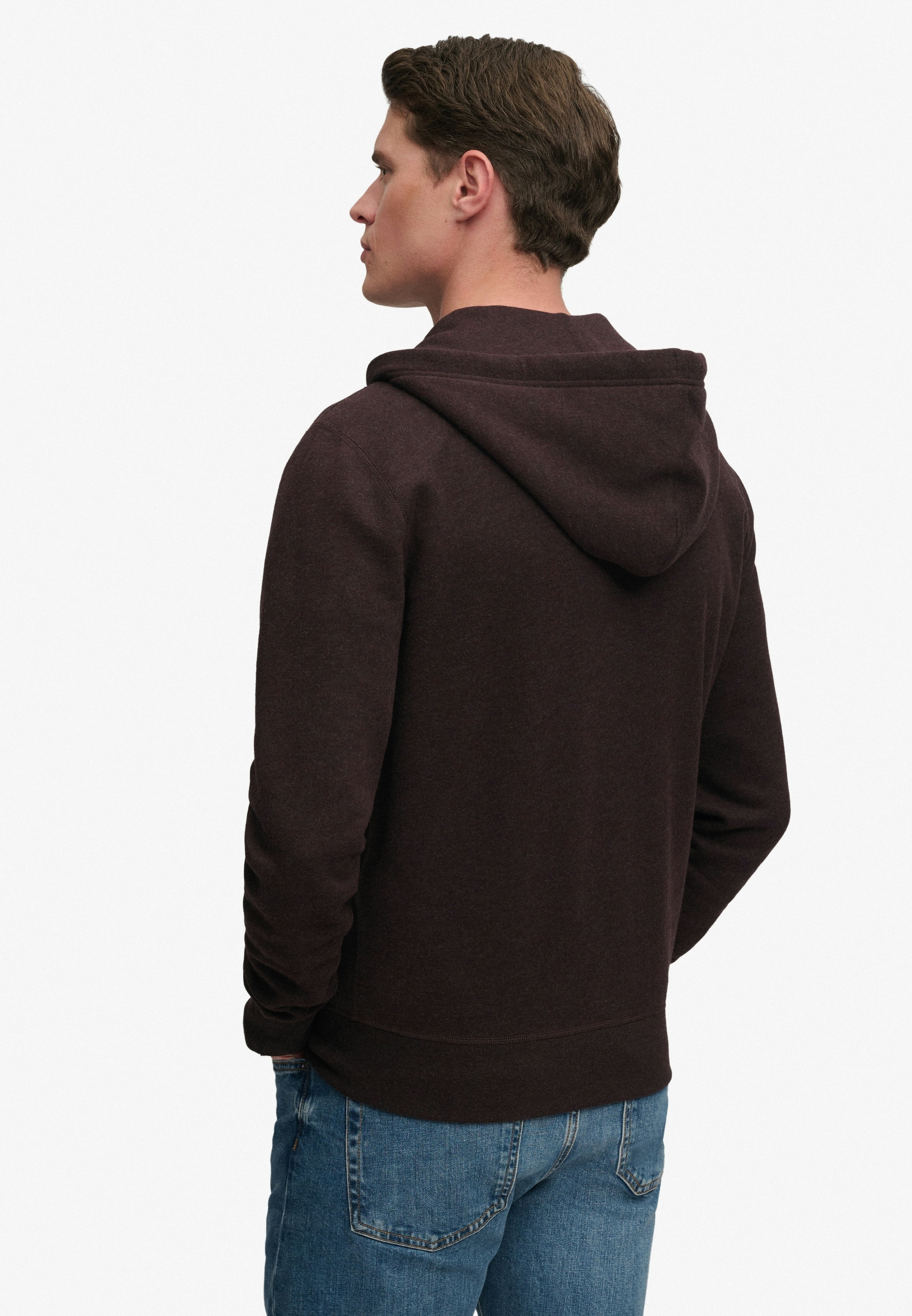 Superdry »ESSENTIAL SDCO LOGO ZIPHOOD« mélange coton, coupe régulière