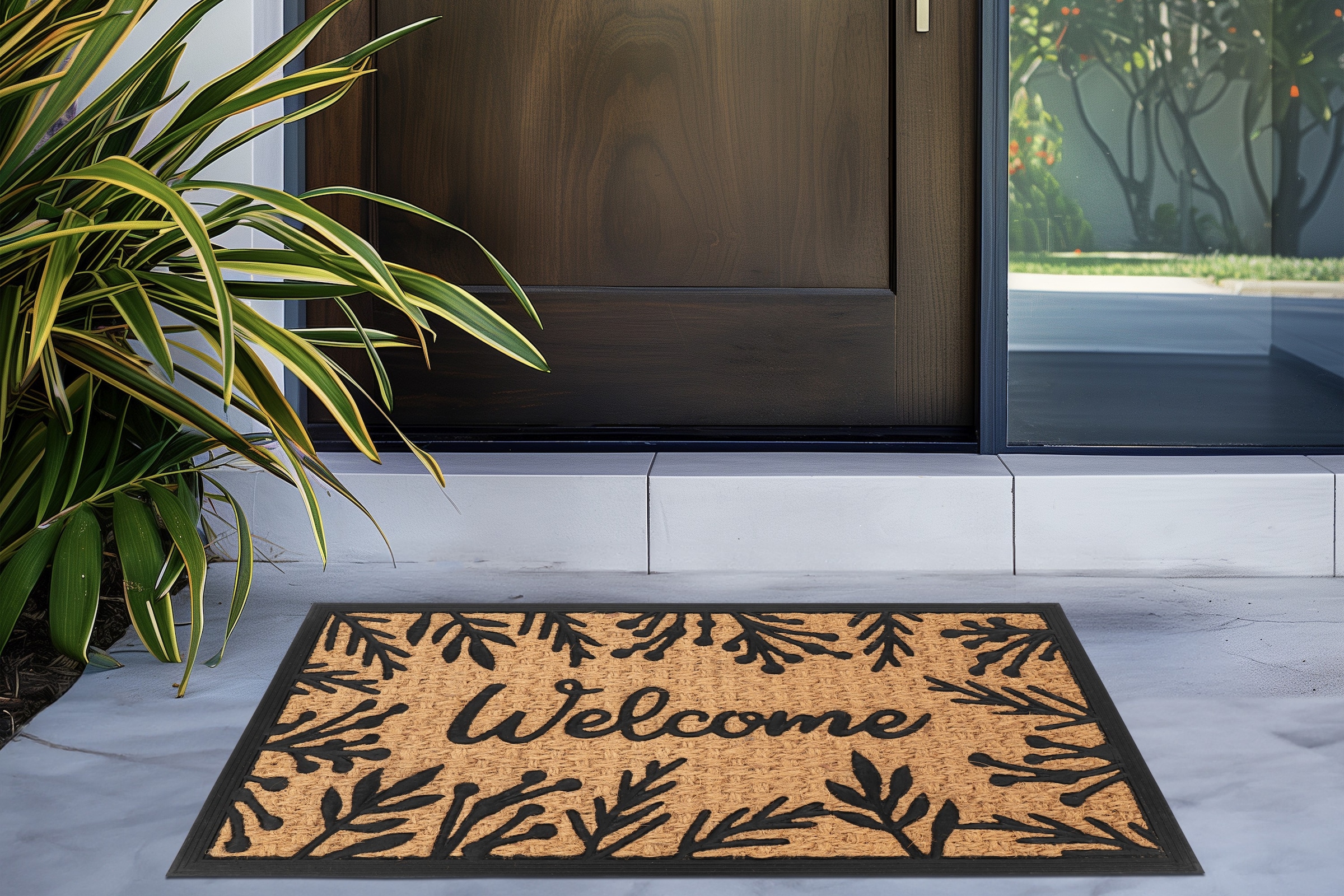 Kayoom Tapis de sol »Entry 125« Rectangulaire 11 mm Höhe paillasson, coco caoutchouc, entrée, bienvenue