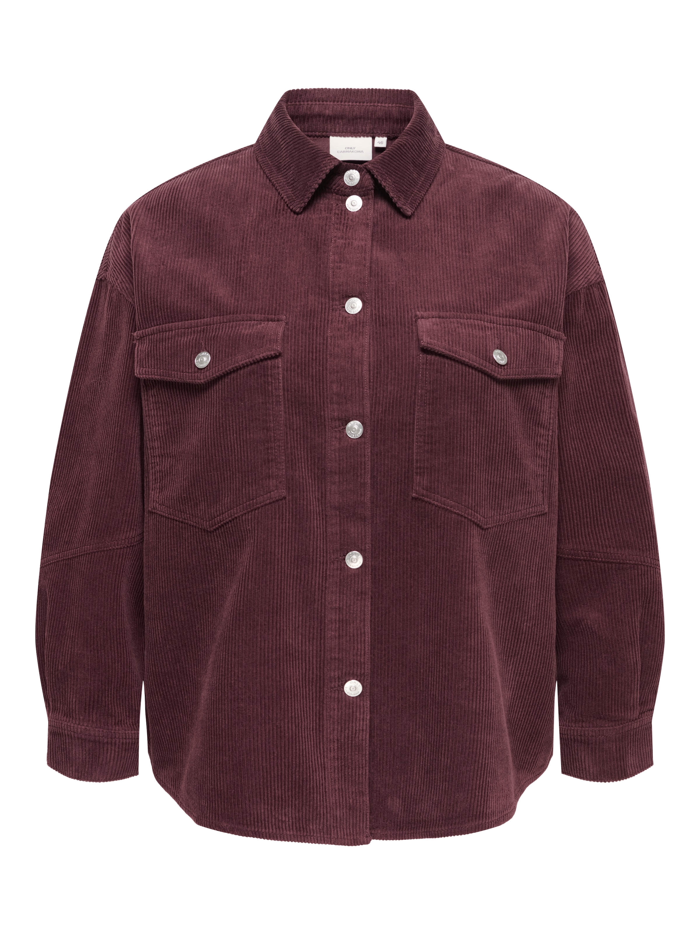 ONLY CARMAKOMA Blouse à manches longues »CARTIGGY L/S CORD SHACKET PNT NOOS« Coton, velours côtelé