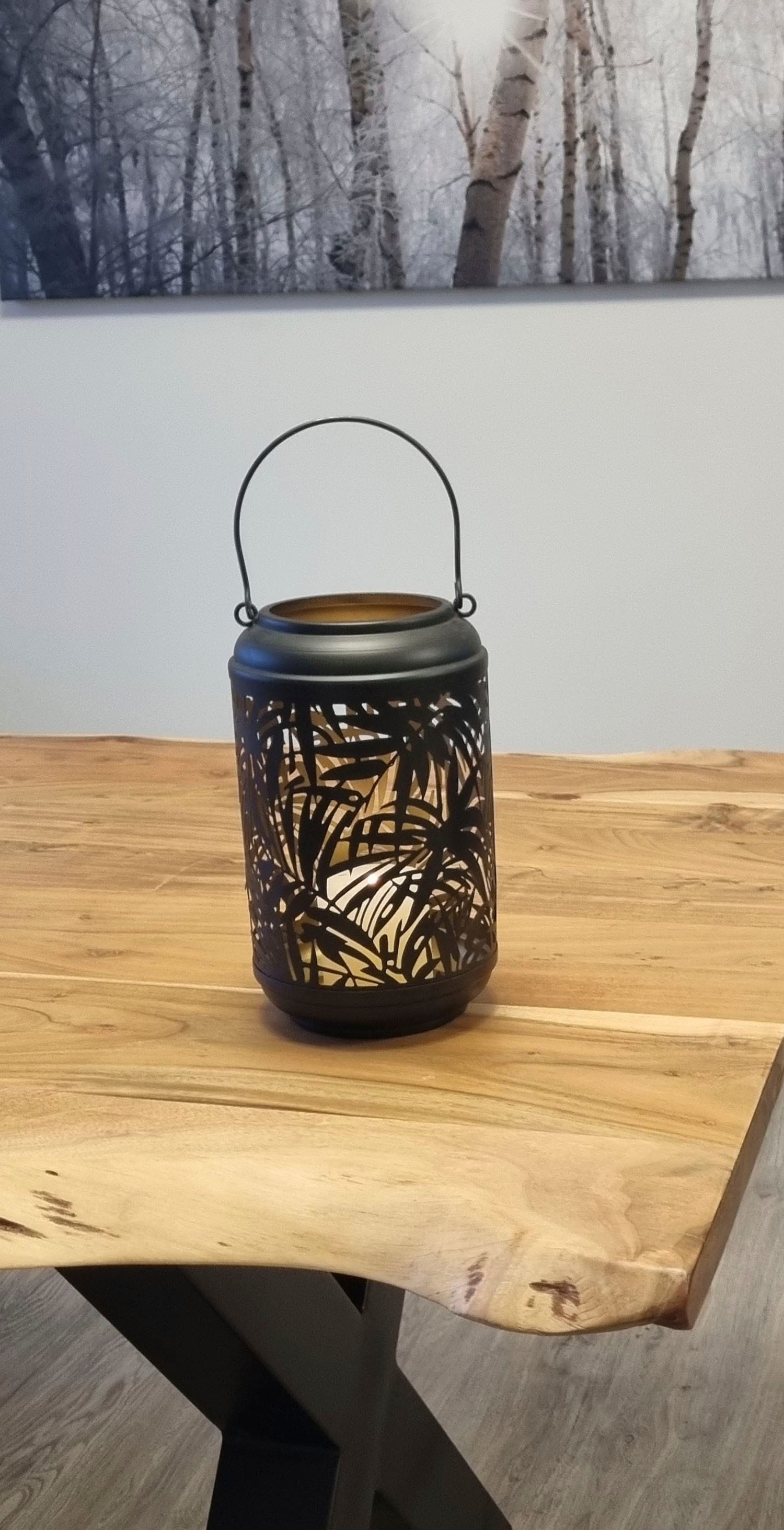 Ambiente Haus Kerzenlaterne »Laterne Palmdesign Metall - (H) 36 cm«