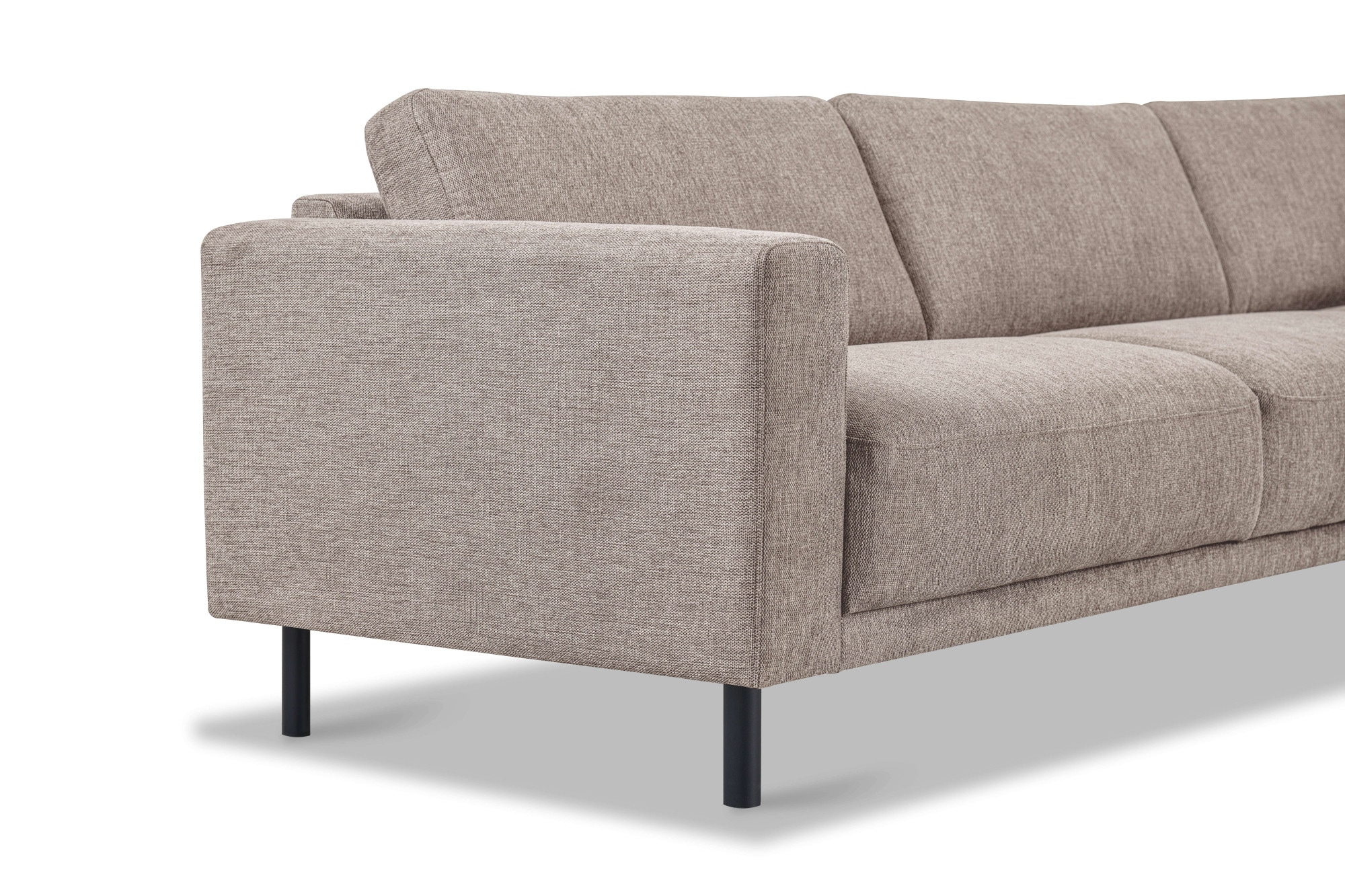 GOODproduct Canapé d'angle »Sveeva, L-Form, B.288 cm, schwarze Metallfüsse« tissu tissé durable, avec suspension ondulée, plusieurs couleurs