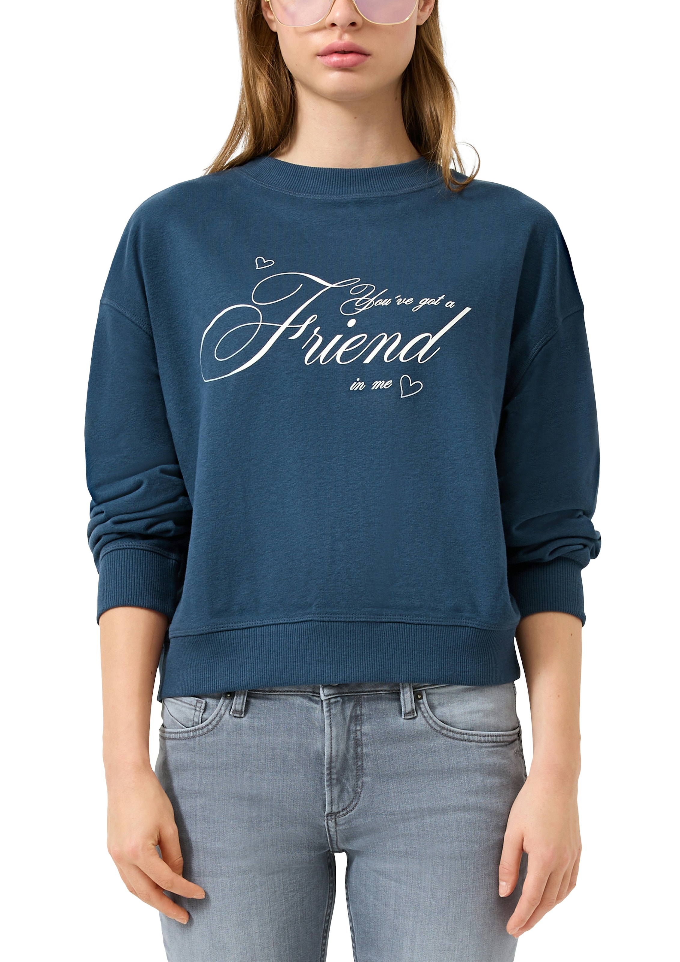 QS Sweater , mit Frontprint/Letter-Print
