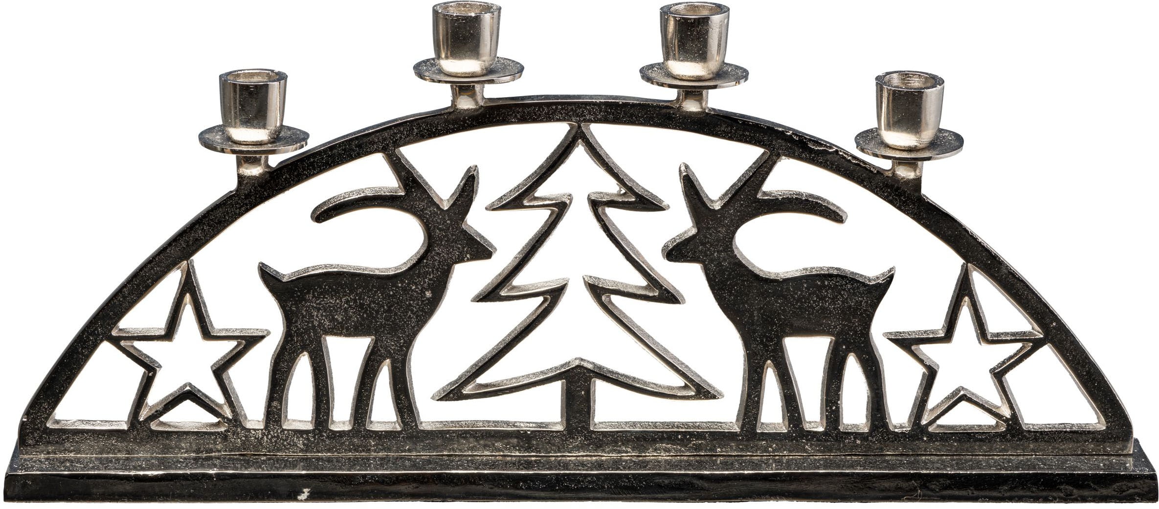 Creativ home Chandelier de l'Avent »Weihnachtslandschaft für 4 Stabkerzen« im modernen Design