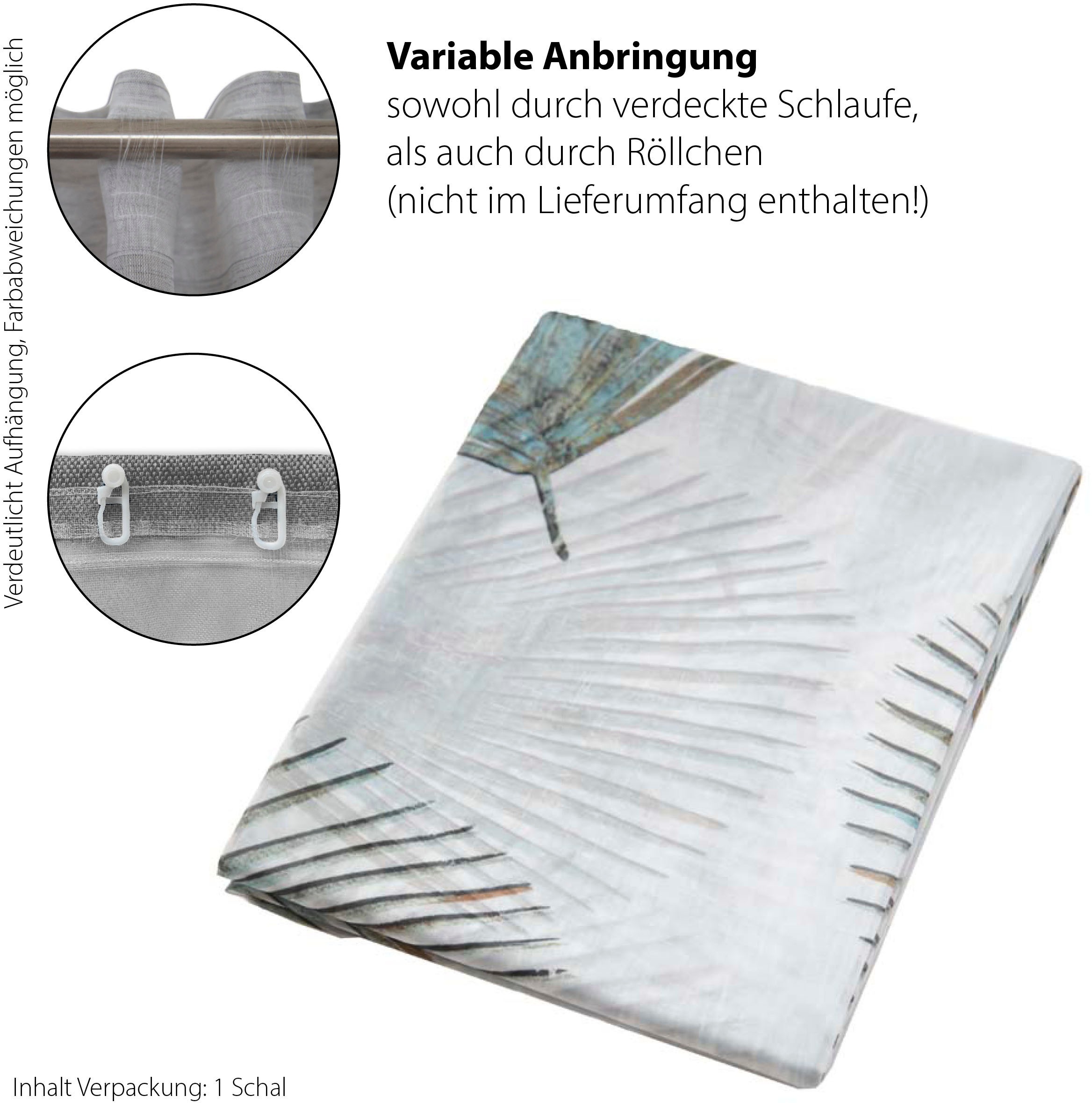 HOMING Gardine »Garvin« verdeckte Schlaufen 1 Stk. tlg. transparent, floral, Blumen, Wohnzimmer, Schlafzimmer