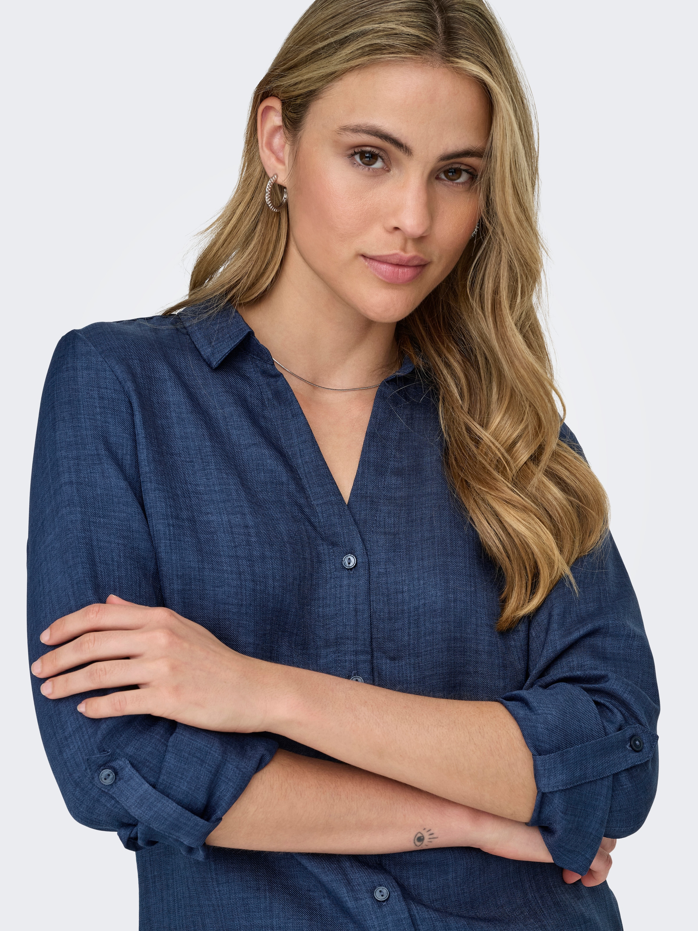 ONLY Blouse chemise »ONLRILLO MELLI LS REG SHIRT WVN«