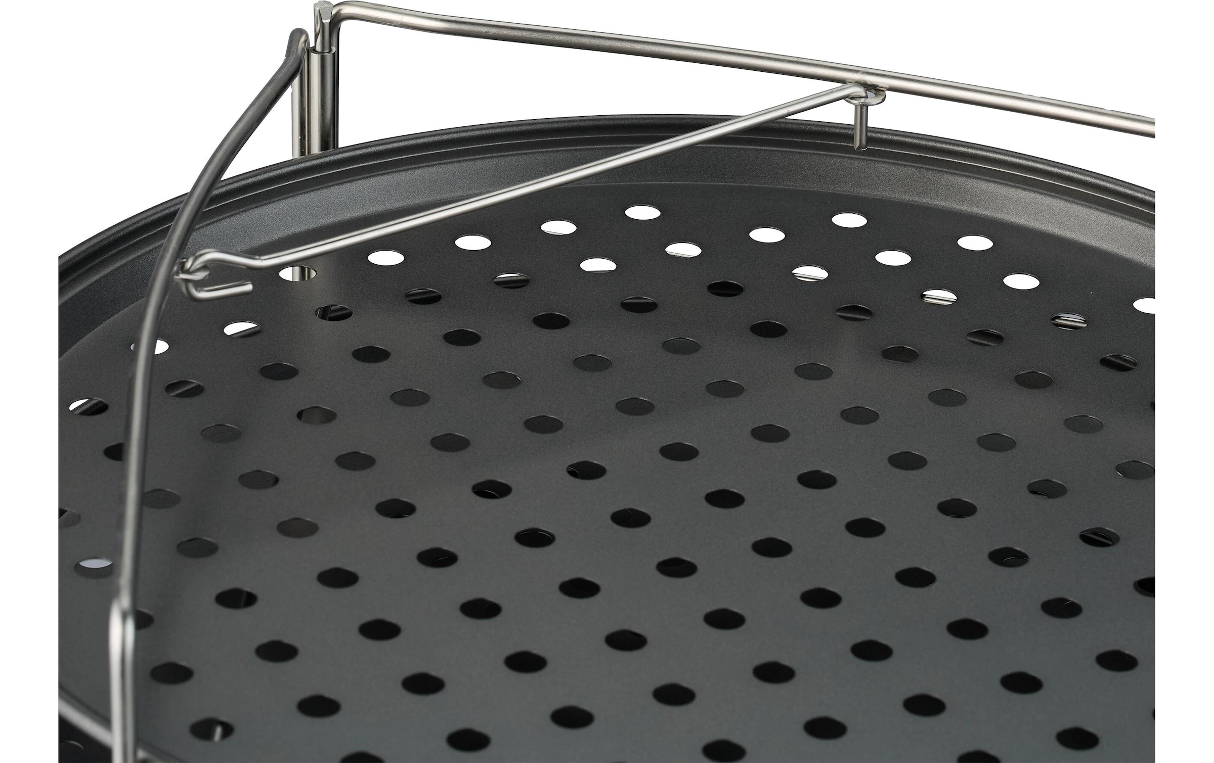 relaxdays Pizzablech »Loch 4er-Set mit Gestell« Edelstahl | Stahl