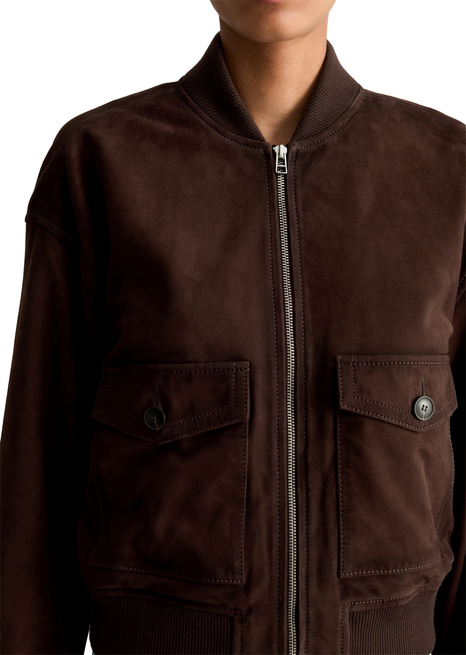 Marc O'Polo DENIM Blouson regular aus weichem Ziegenveloursleder