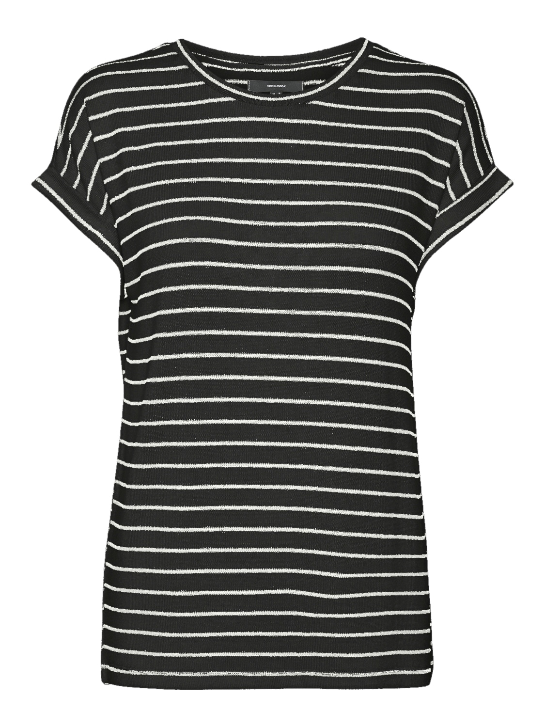 Vero Moda Pull à manches courtes »VMBRIANNA SS O-NECK PULLOVER BOO  REP« avec épaules tombantes et ourlet revers