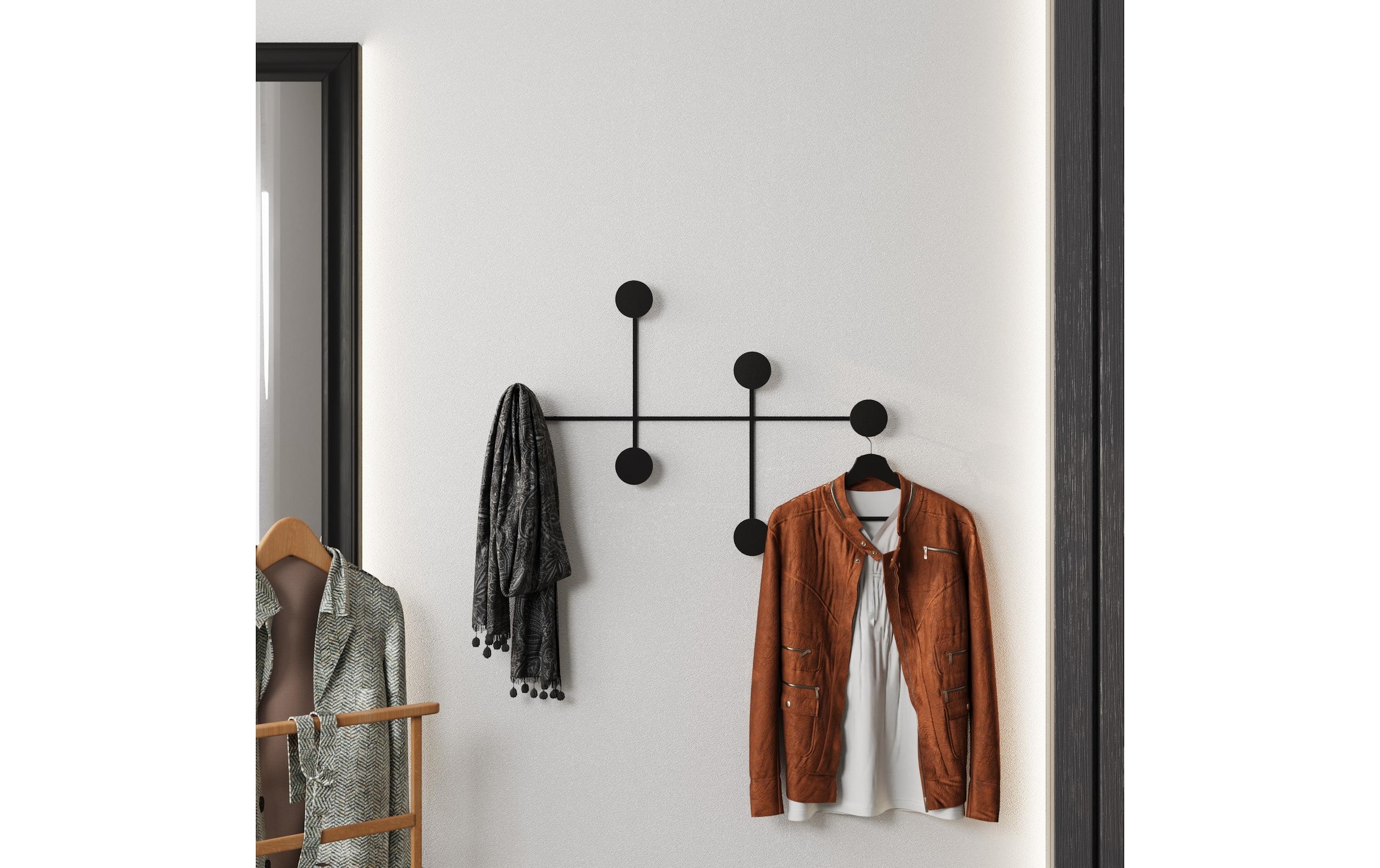   Garderobenleiste »Wallxpert Dama 6 Haken, Schwarz«