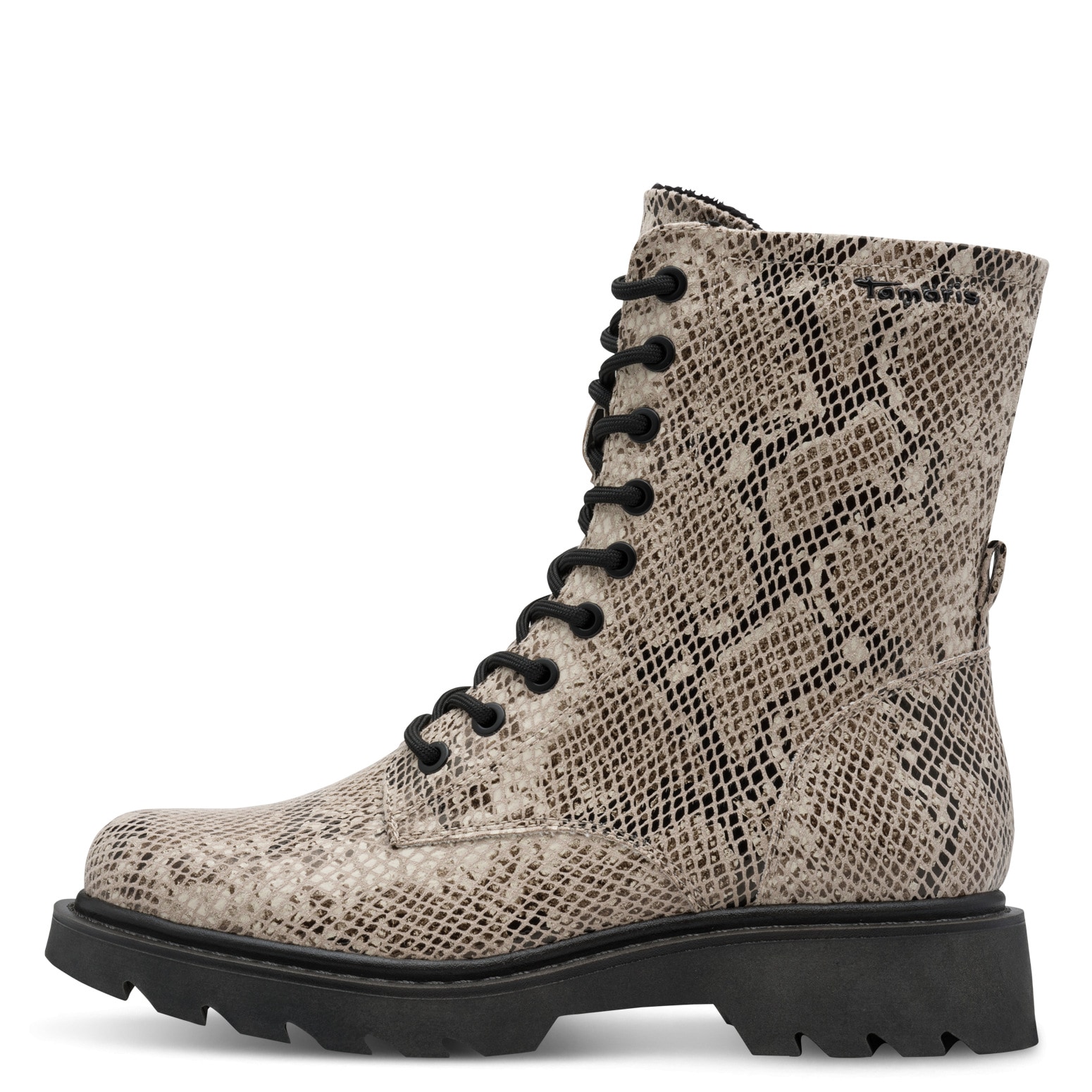 Tamaris Schnürstiefelette  , Blockabsatz, Schnürboots mit trendiger Prägung
