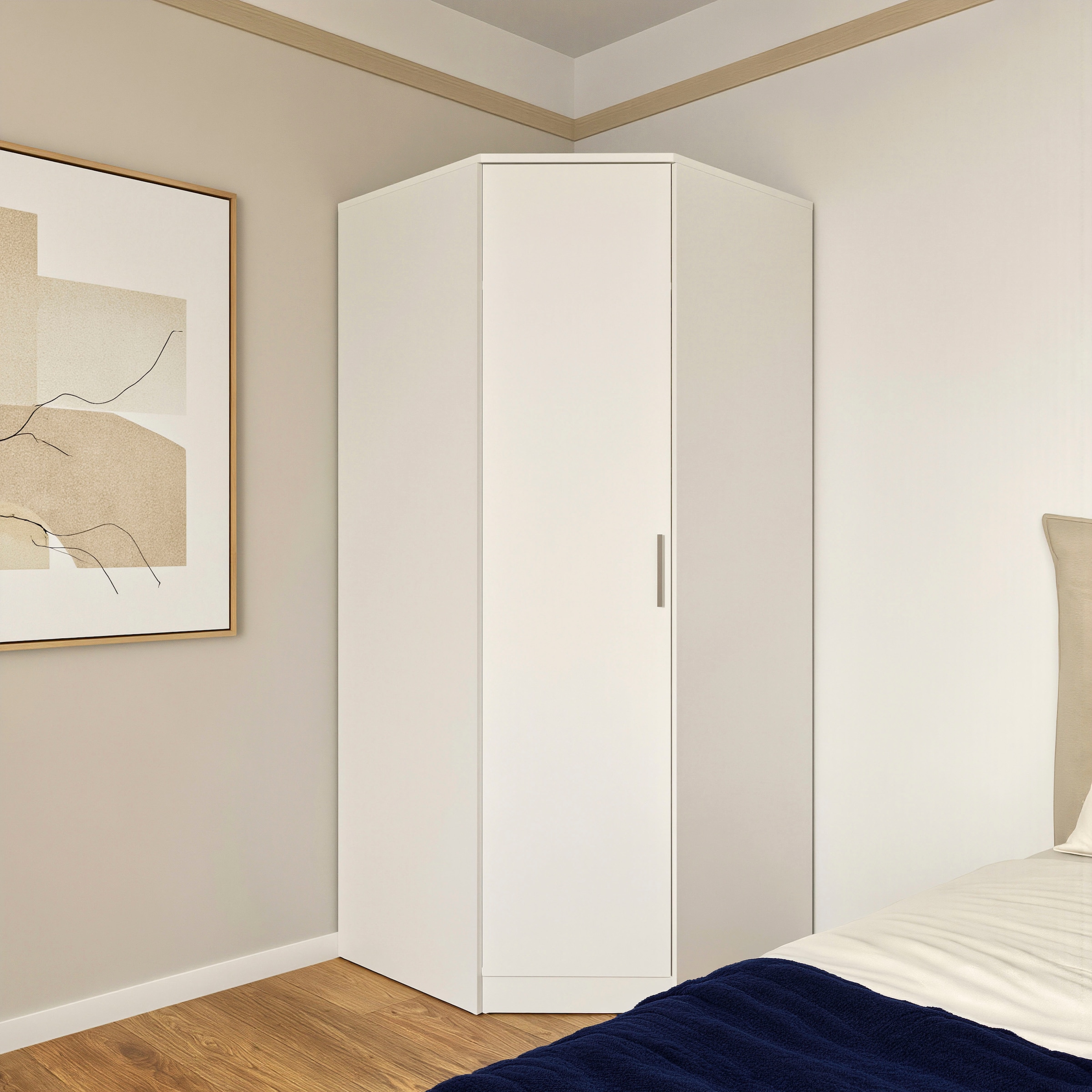 FORTE Eckkleiderschrank »Kleiderschrank, perfekte Ecklösung, einfache Montage« B/H/T 80,4/181/80,4, perfekte Ecklösung, FSC